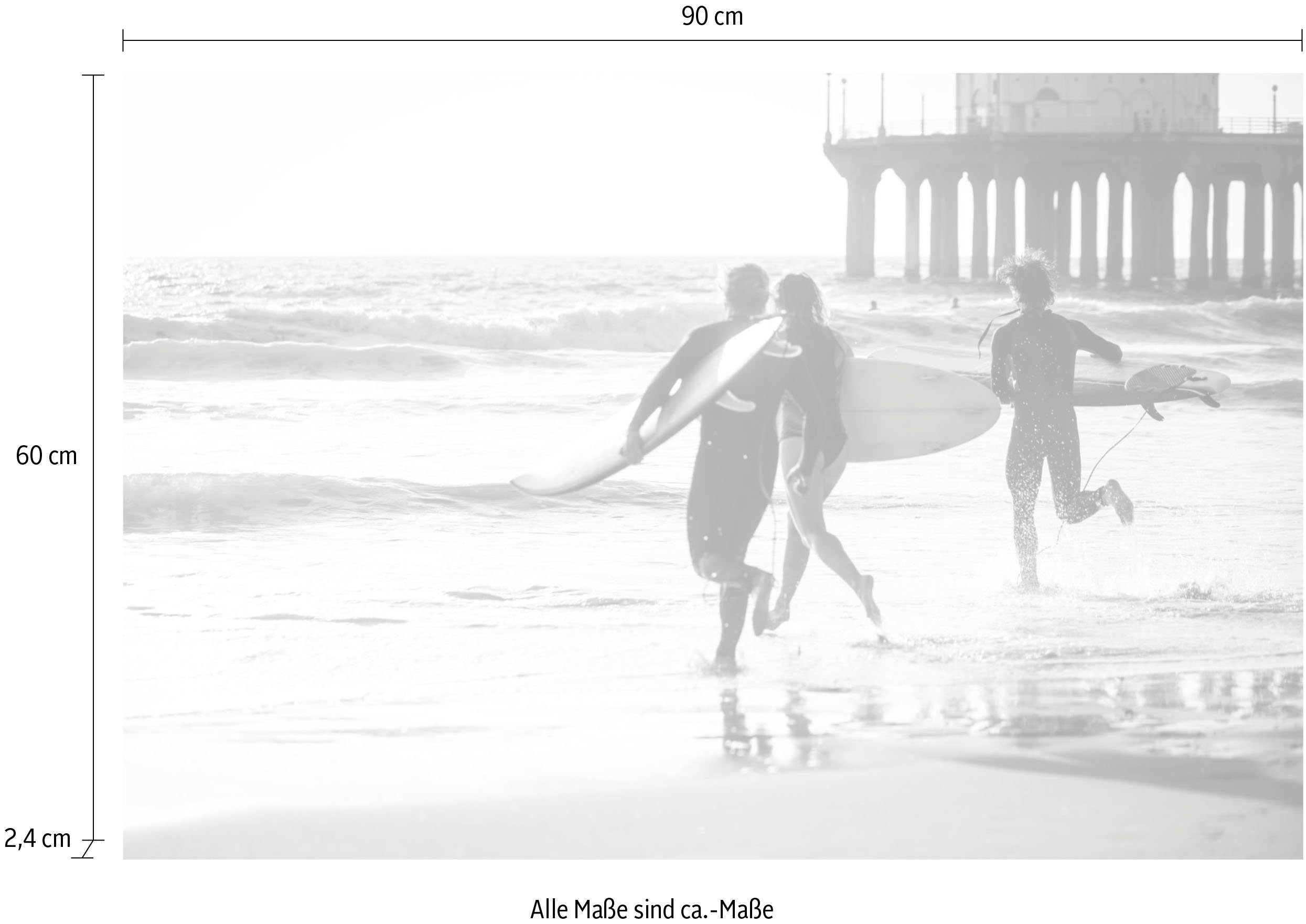 am Strand Surfer queence Acrylglasbild