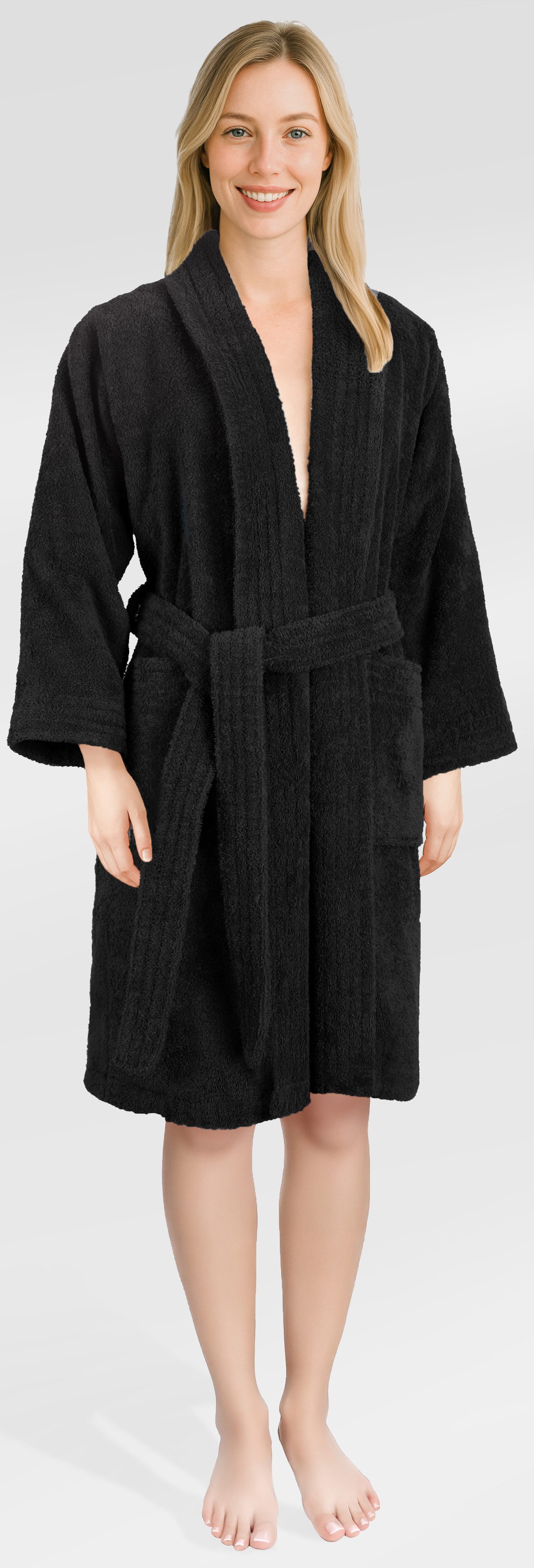 HAMMETEX Damenbademantel Ren, 100% Baumwolle, Langform, Baumwolle, Schalkra günstig online kaufen