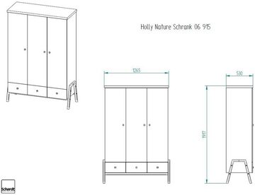 Schardt Babyzimmer-Komplettset Holly Nature, (Set, 3-St., Kinderbett, Kleiderschrank, Wickelkommode), Made in Germany; mit Kinderbett, Schrank und Wickelkommode