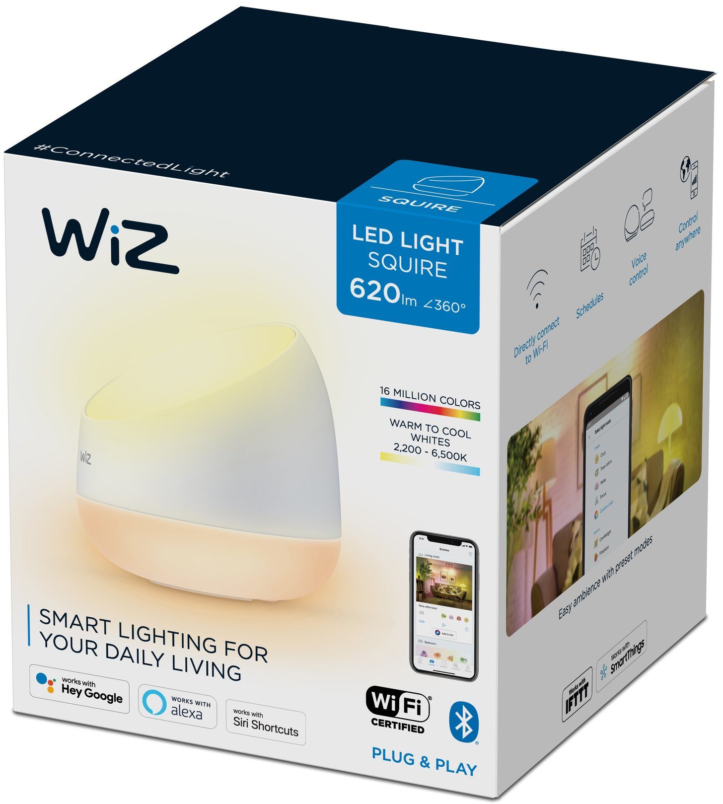 WiZ Tischleuchte SQUIRE, LED fest Wohnbereiche WiZ integriert, Die alle in Tischleuchte Squire bringt Farbwechsler, Licht smartes