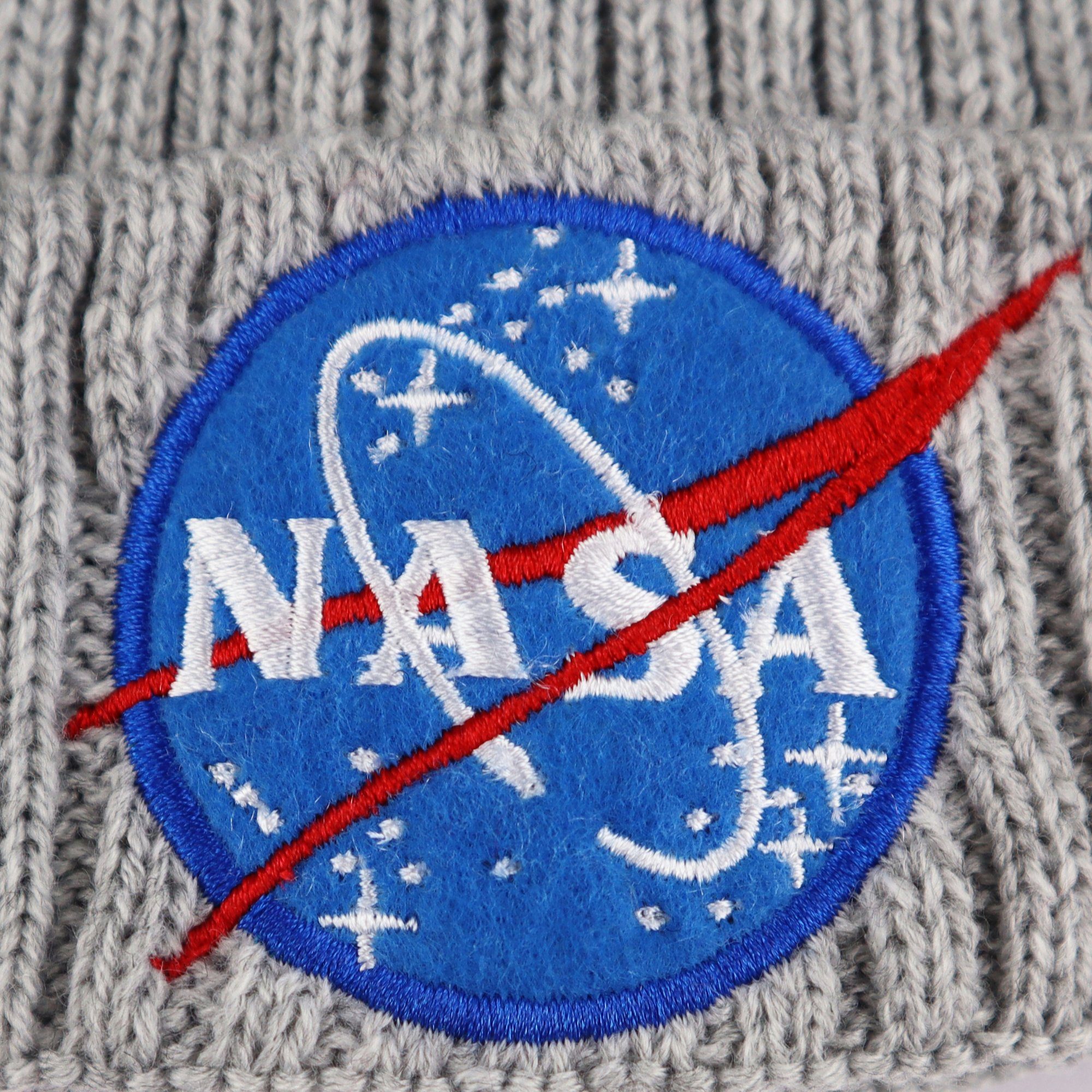 NASA Bommelmütze NASA Space Center - Mädchen Damen Herbst Wintermütze Bommelmütze Gr. 54 bis 56