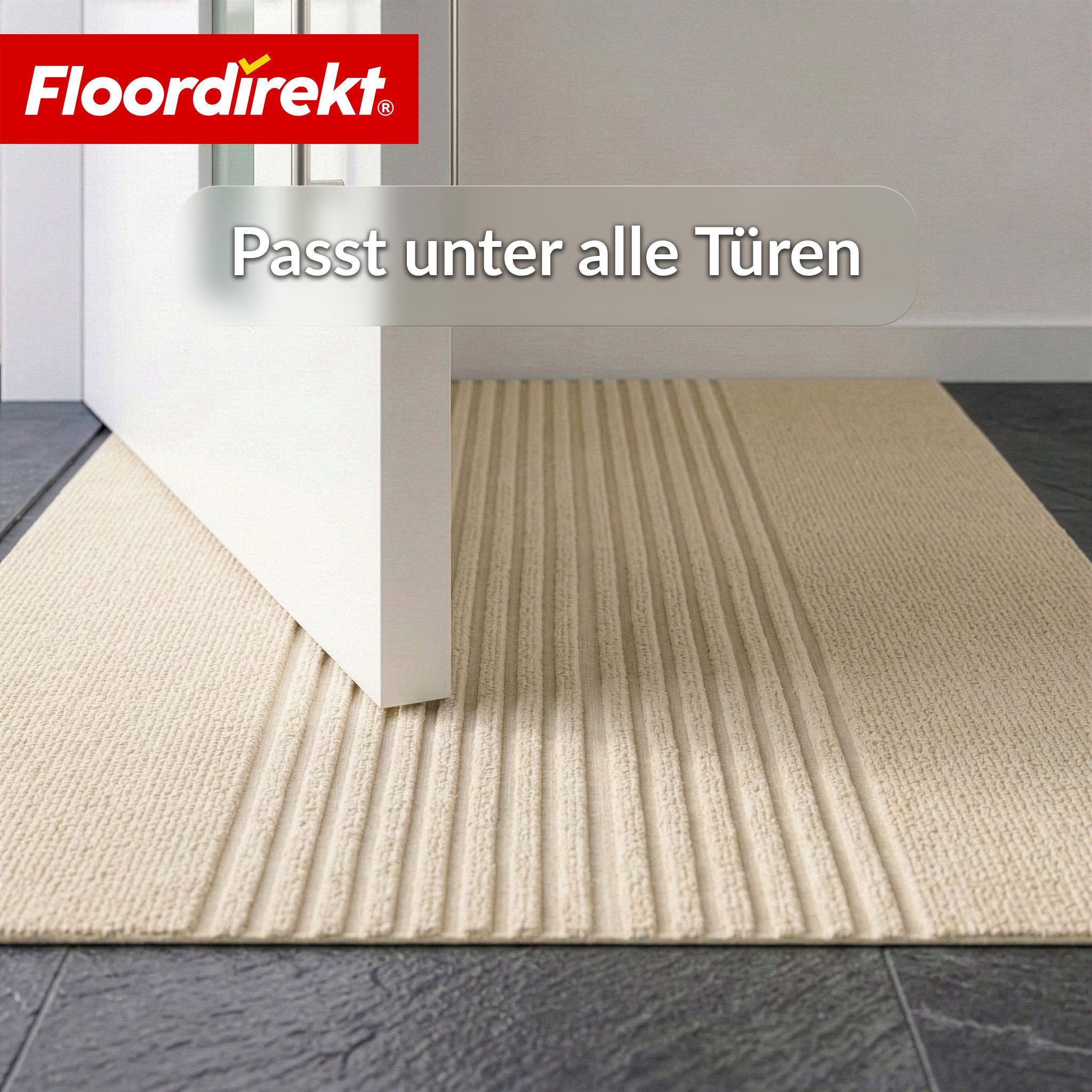 Floordirekt Fußmatte Schmutzfangmatte Circa waschbar für Innen & Außen rutschfeste Türmatte, pflegeleicht und bei 30 °C maschinenwaschbar