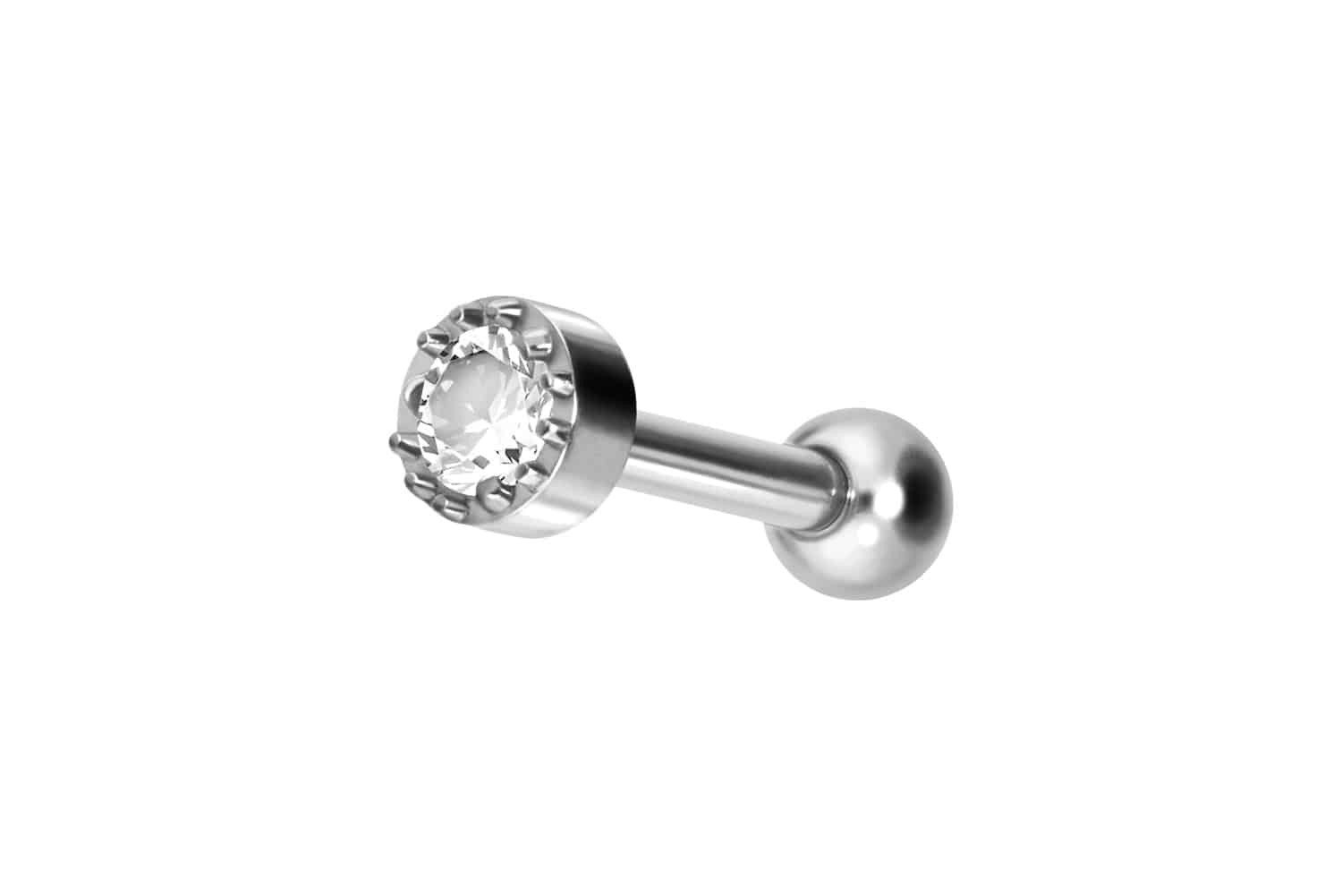 Piercing-Set Titan Ohrpiercing EINGEFASSTER KRISTALL