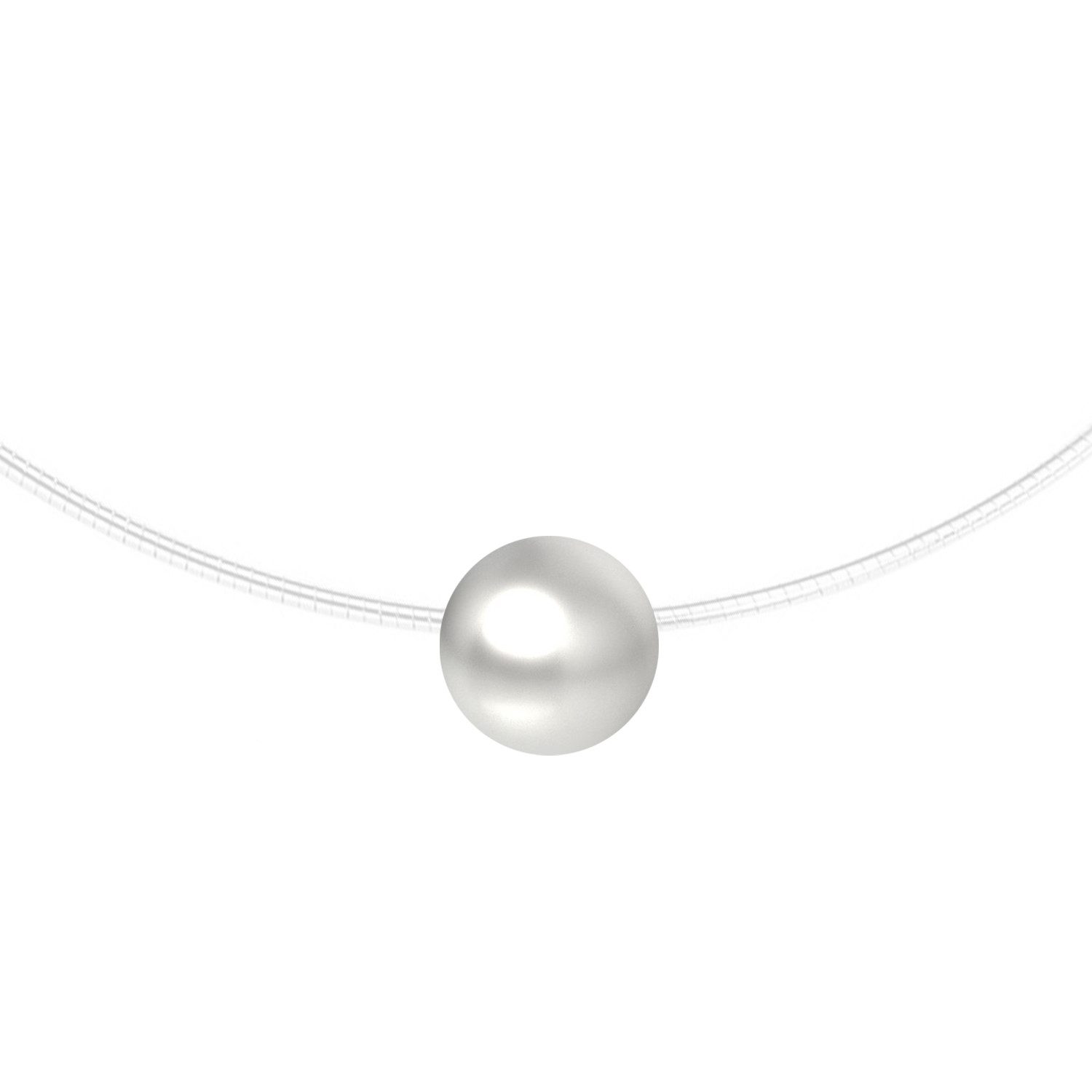 LÖB Kette mit Anhänger 925 Silber Nylon Kette Halskette Perle Schwebend Col günstig online kaufen