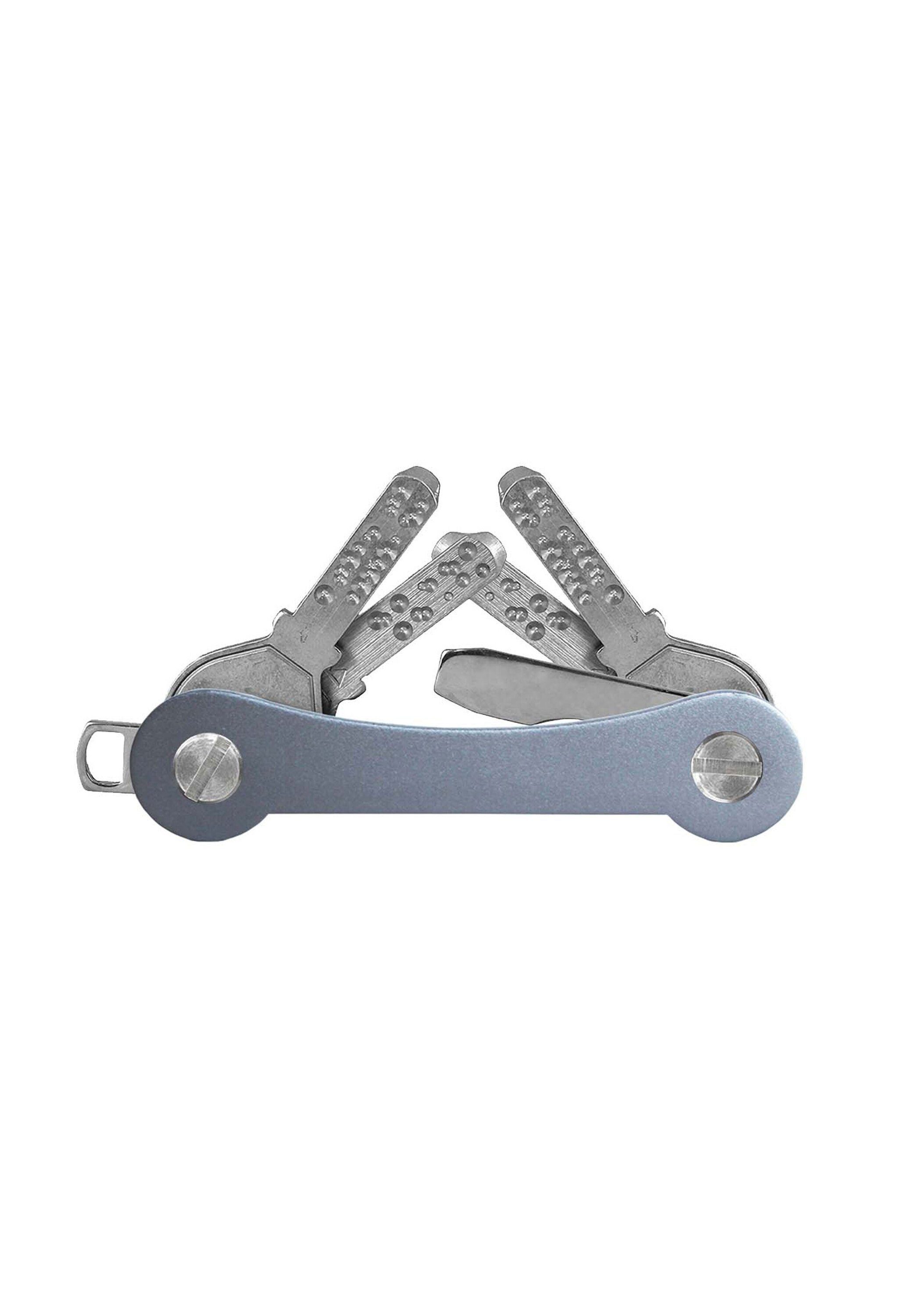 SWISS made Schlüsselanhänger keycabins grau Aluminium,