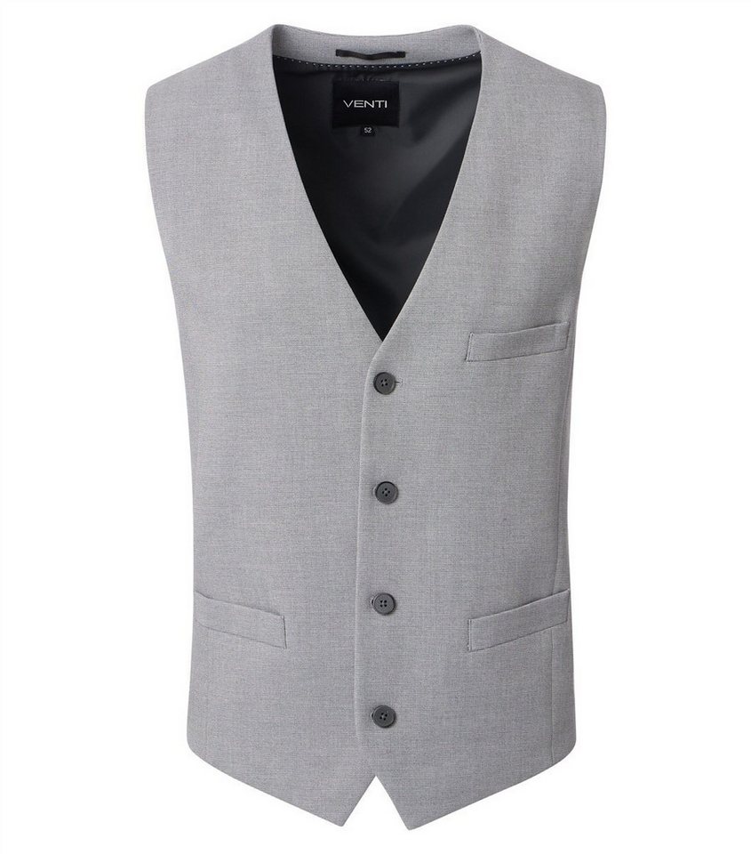 VENTI Anzugweste VENTI Herren Anzugweste FORMAL V-Neck Polyestermix Silber