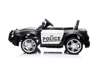 ES-Toys Elektro-Kinderauto Kinderauto Polizei Design 07, Belastbarkeit 30 kg, Polizei-Lichter Sirene MP3 USB, Stoßdämpfer
