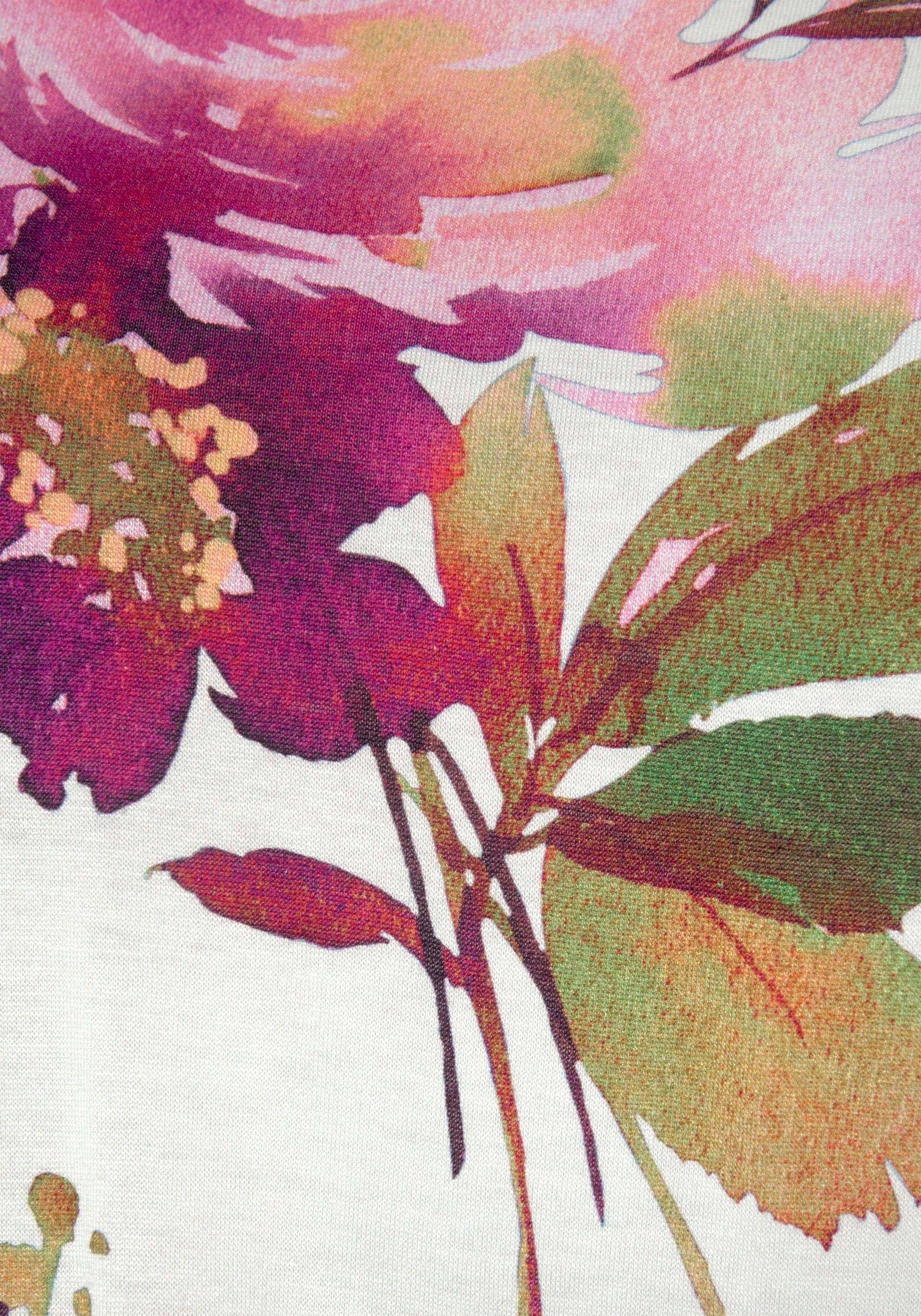 Beachtime Midikleid mit Blumendruck und Gummizug, Sommerkleid, Strandkleid