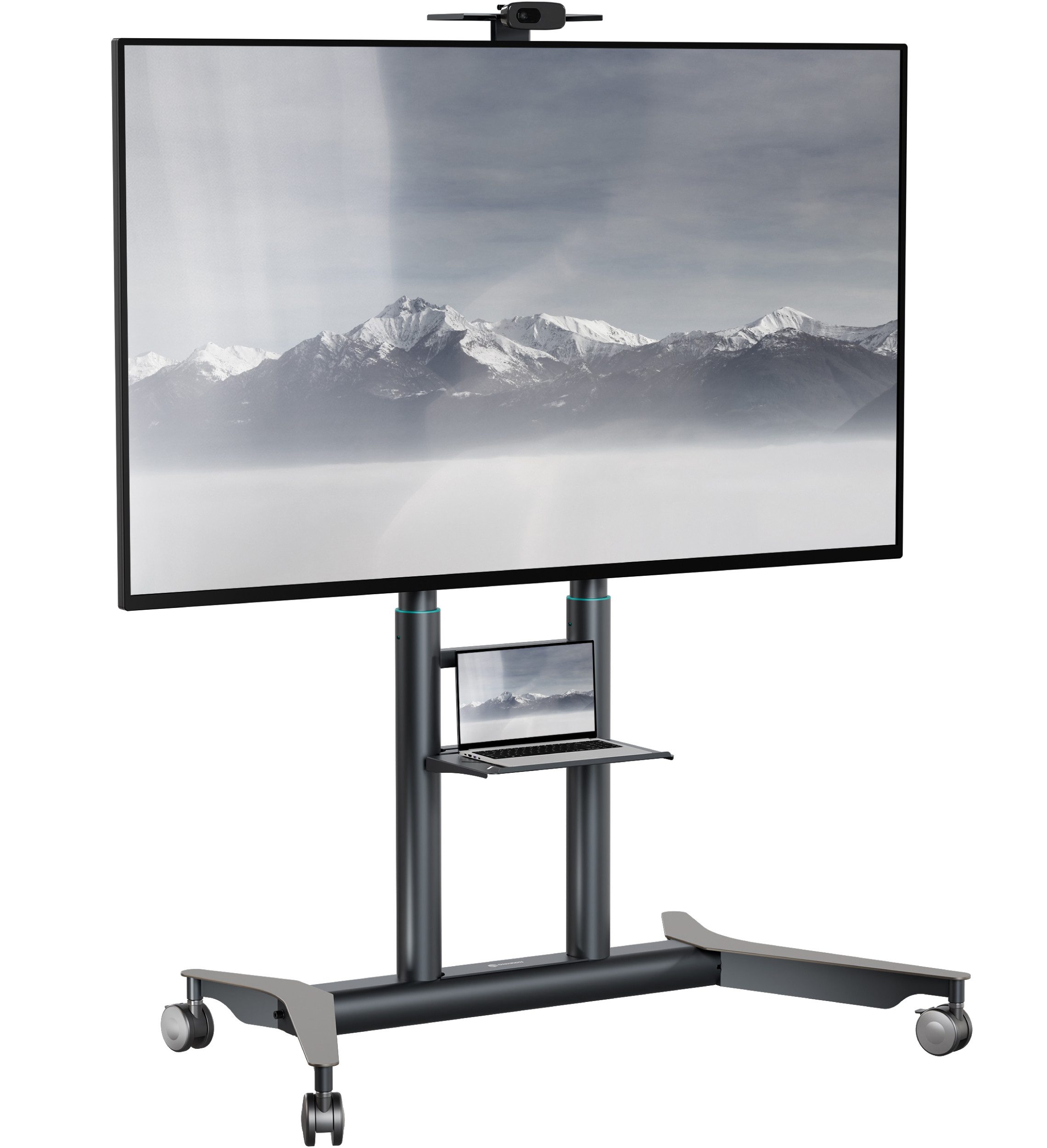 ONKRON TV-Ständer 55-90 Zoll, bis 90 kg, VESA 200x200-800x600, TS1871-G, (bis 90 Zoll, höhenverstellbar, rollbar)