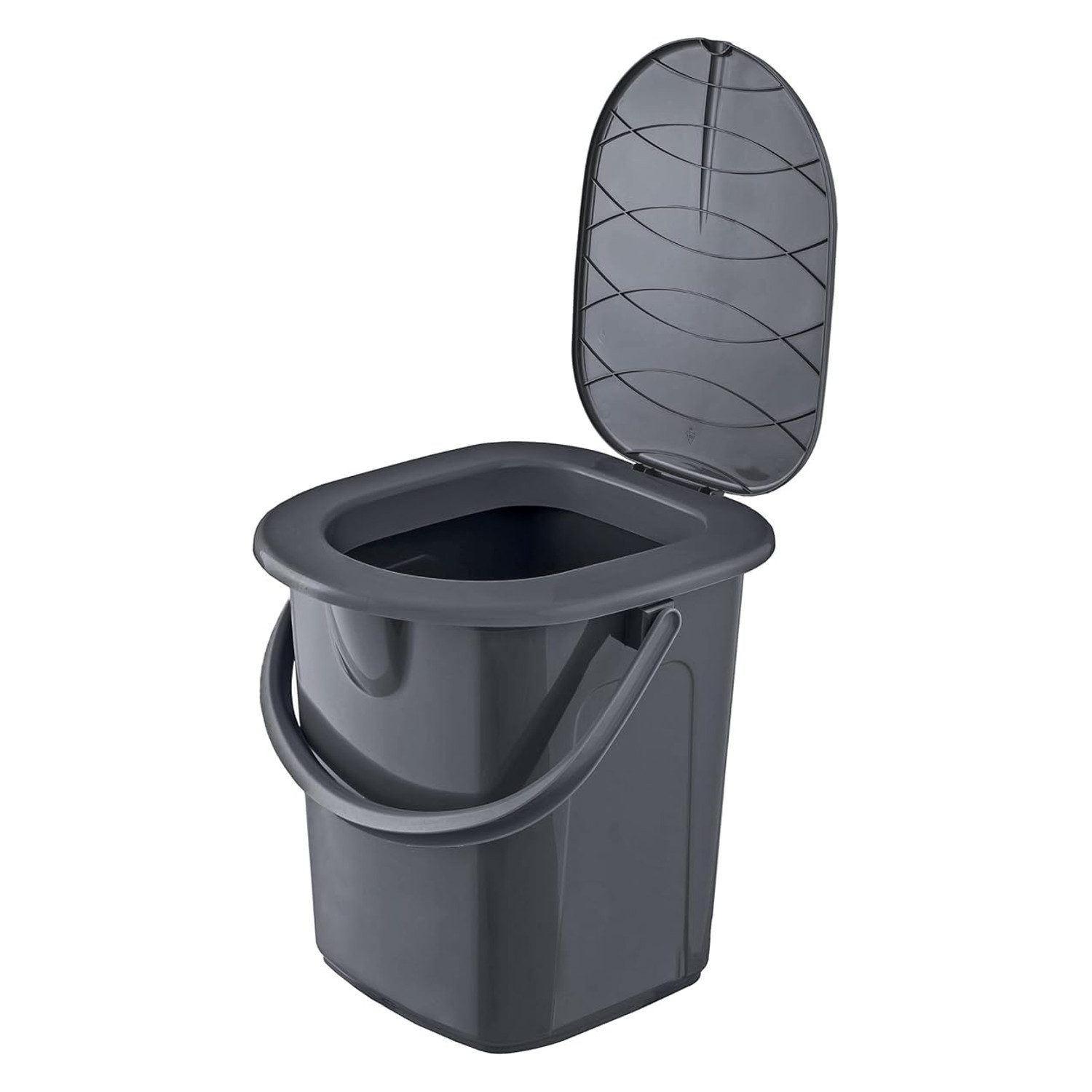 BranQ Campingtoilette 1306b Mobile Toilette 22l bis zu 120kg, Abnehmbarer Deckel mit Sitz Reisetoilette
