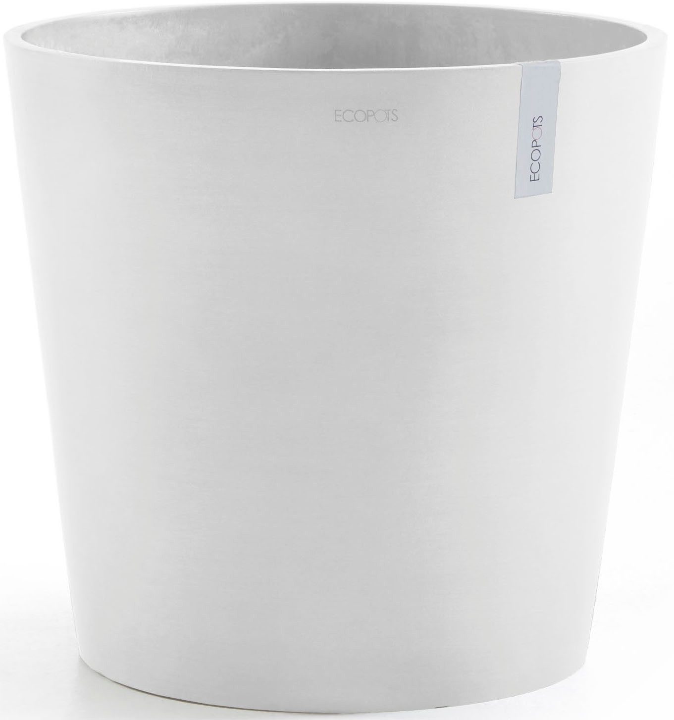 ECOPOTS Blumentopf Amsterdam 40 Weiß, für innen und außen: frostsicher, bruchsicher und lichtbeständig