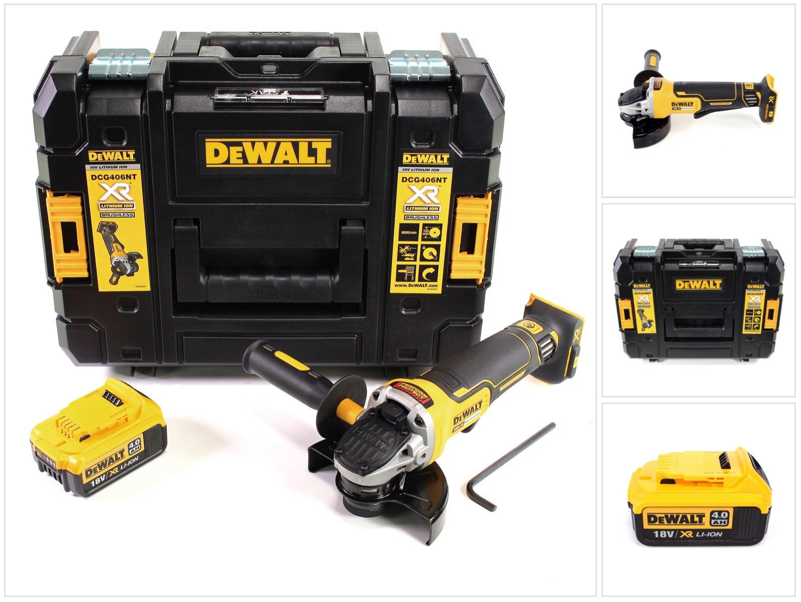 DeWalt Winkelschleifer DCG 406 NT Akku Winkelschleifer 18V 125mm Brushless + 1x Akku 4,0Ah +