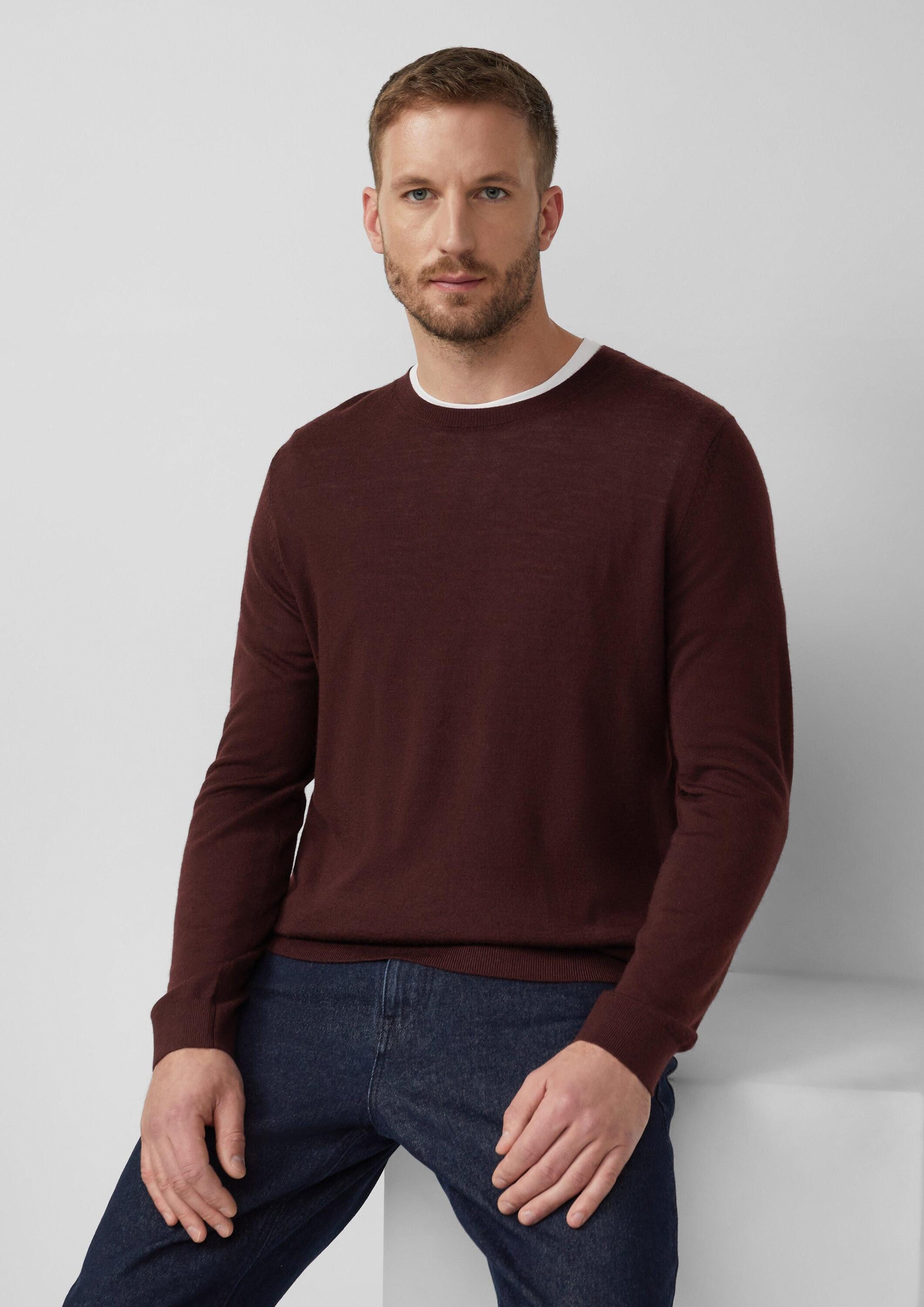 s.Oliver Longpullover Strickpullover Strickpullover aus reiner Merinowolle günstig online kaufen