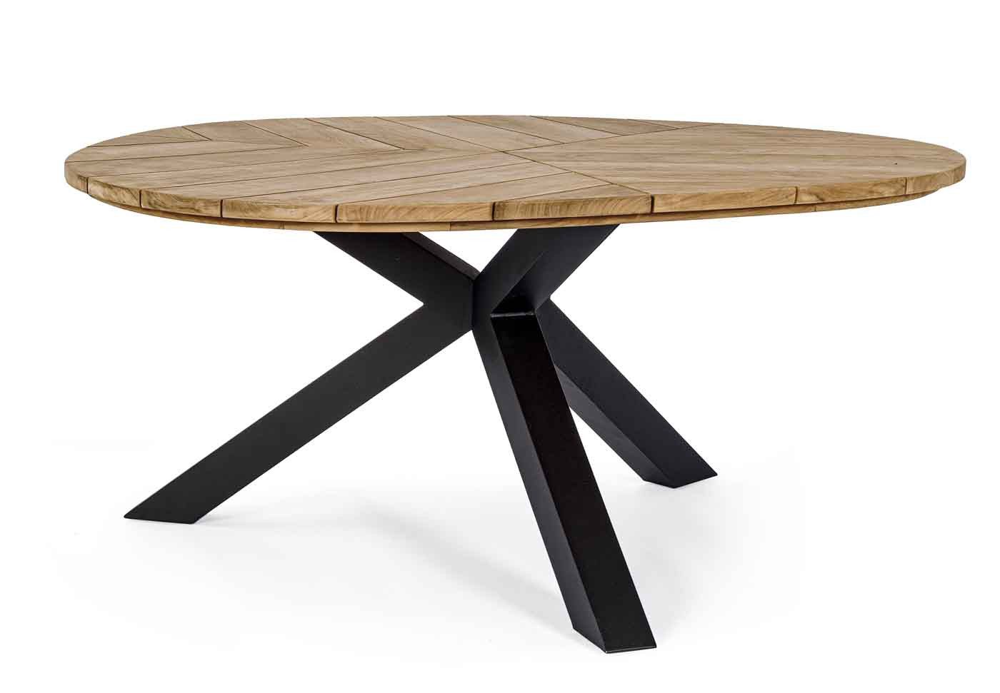 Bizzotto Esstisch Palmdale, 160 cm, Schwarz, Geeignet für 6-8 Personen