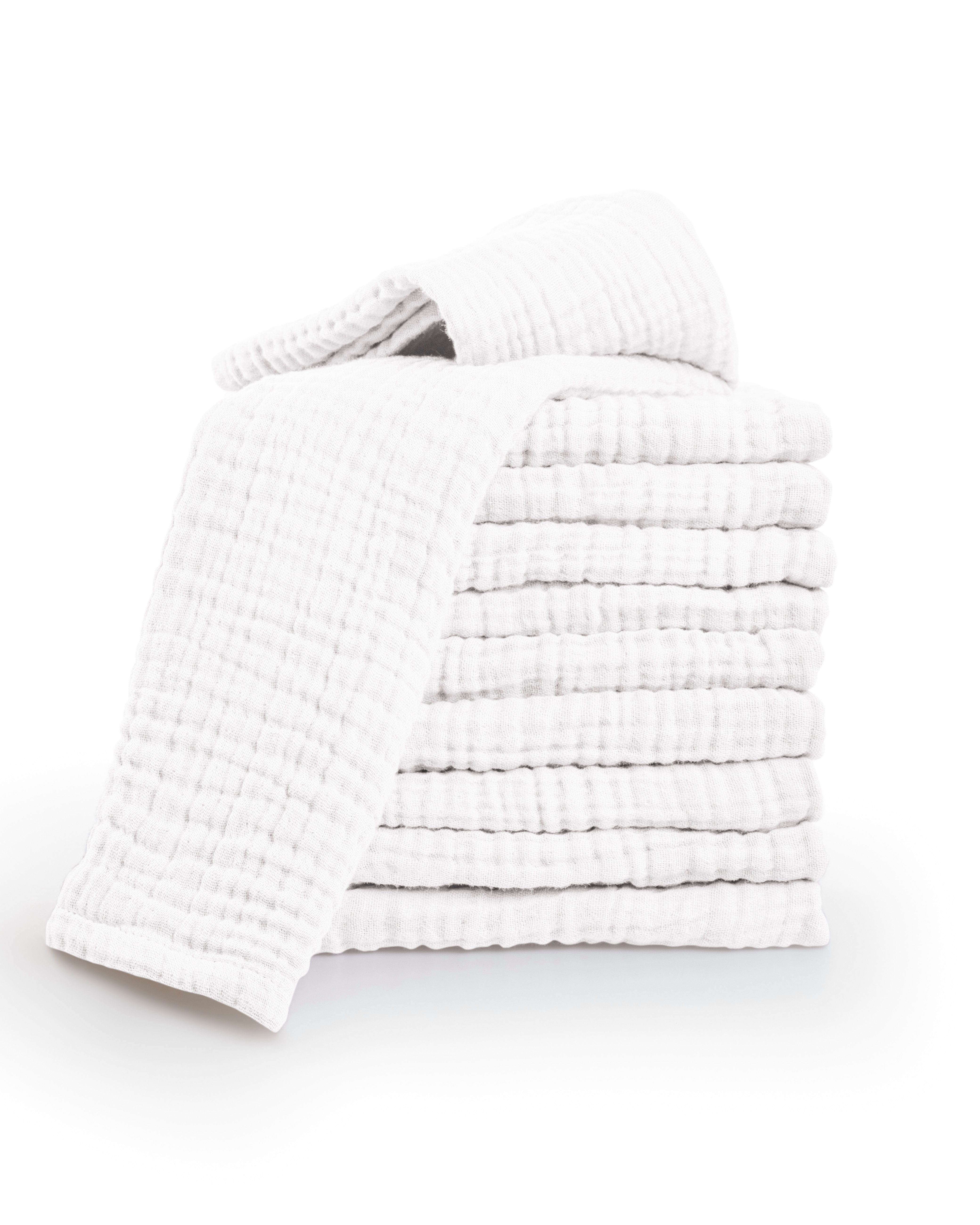 Laynenburg Spucktuch Baby 10er-Set in 30x50cm aus extra weichem Musselin - 100% Baumwolle, Musselin-tücher als Mulltücher, Mullwindeln oder Stoffwindeln