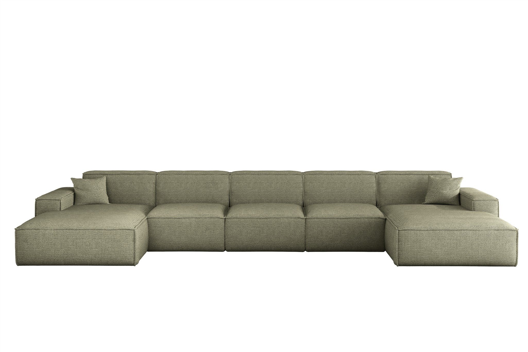 Fun Möbel Wohnlandschaft Sofa U-Form FUN PEREZ PREMIUM XL in Stoff Artico (462 cm), Rundumbezug, inkl. 2 Zierkissen