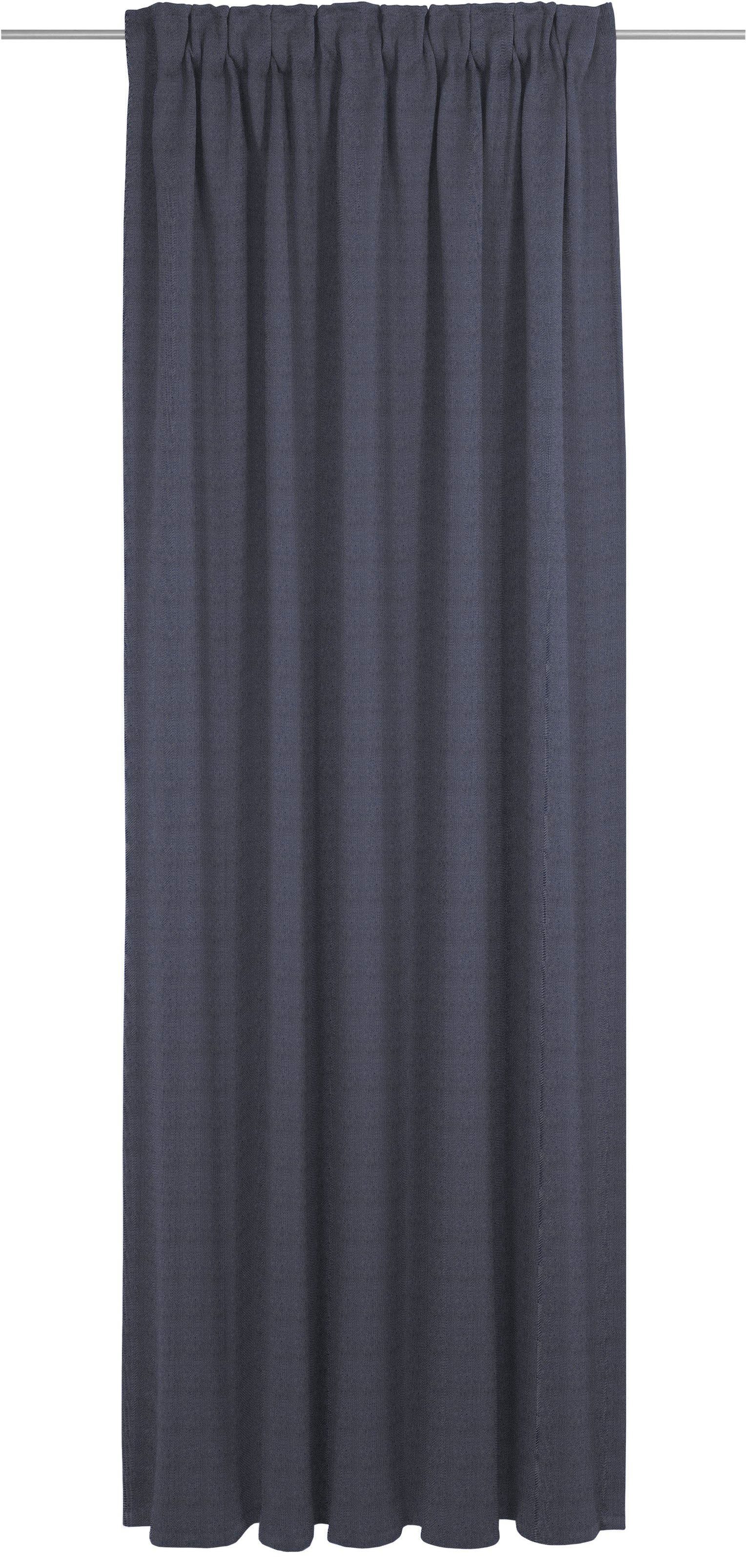 Vorhang Uni Collection, Adam, aus blickdicht, St), Jacquard, nachhaltig Multifunktionsband dunkelblau (1 Bio-Baumwolle