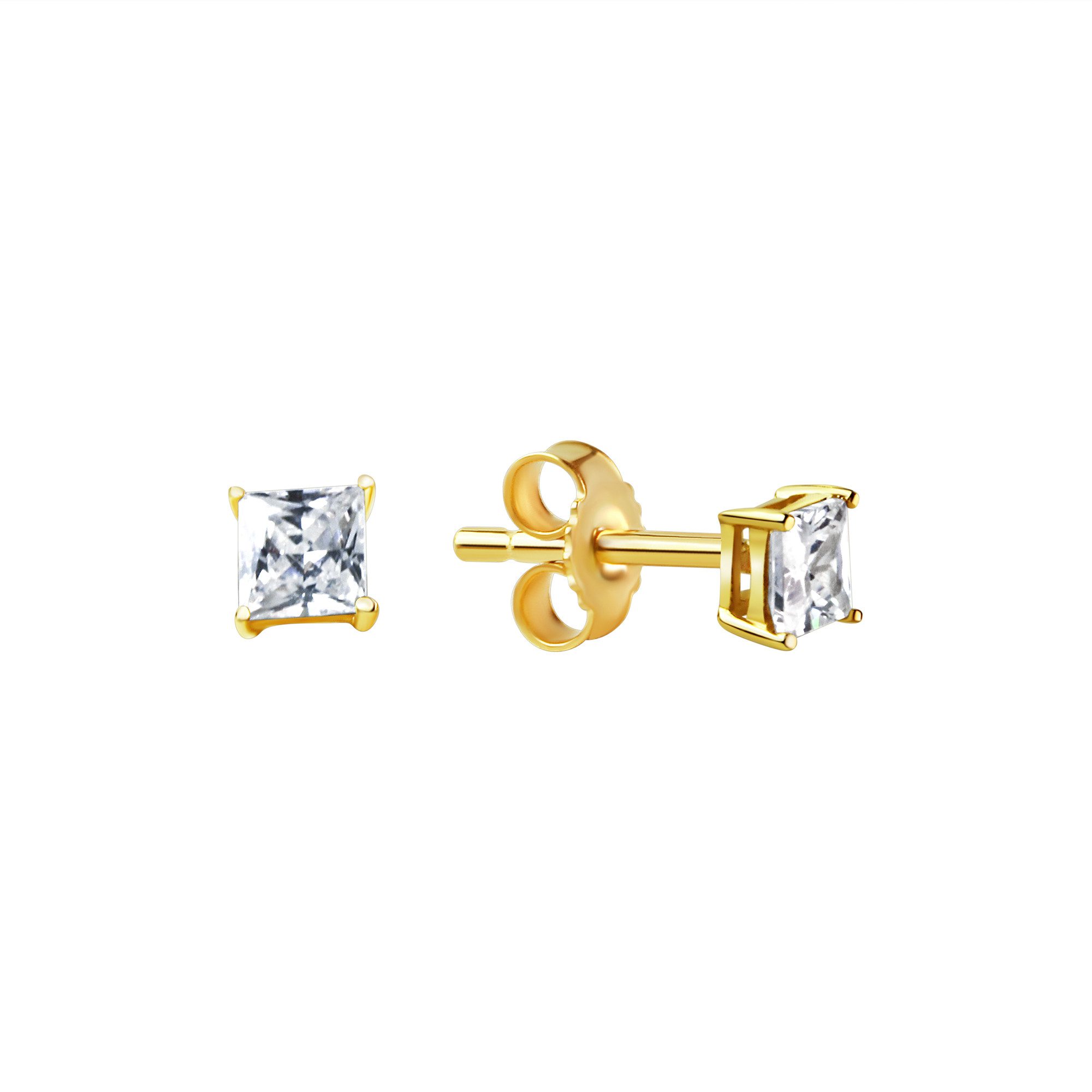 Paar Ohrstecker 333 Gelbgold glanz Zirkonia