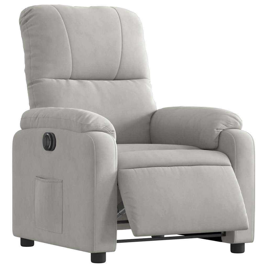 vidaXL Sessel Relaxsessel Elektrisch Hellgrau Mikrofasergewebe (1-St)