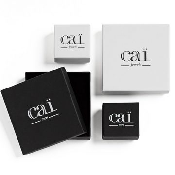 CAÏ Single-Ohrstecker 925 Sterling Silber rhodiniert Wellen