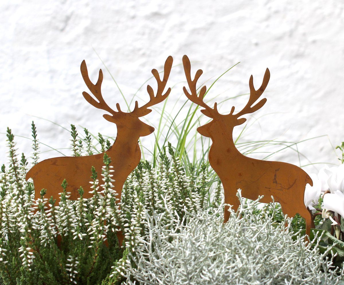 LB H&F Lilienburg Gartenstecker 2er SET Gartenstecker Hirsch Beetstecker Ga günstig online kaufen