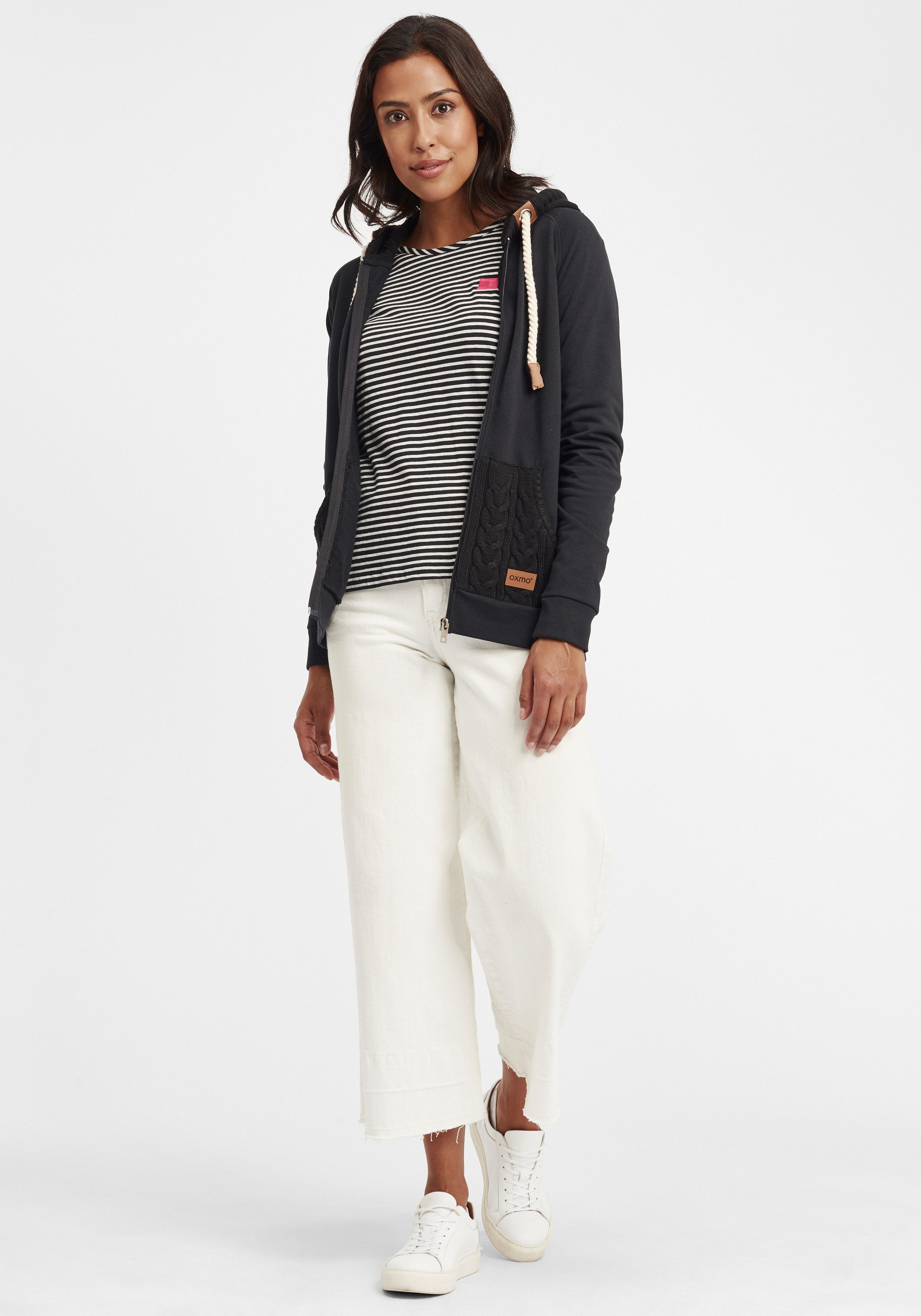 OXMO Kapuzensweatjacke OXMatilda Sweatshirtjacke mit Fleece-Innenseite günstig online kaufen