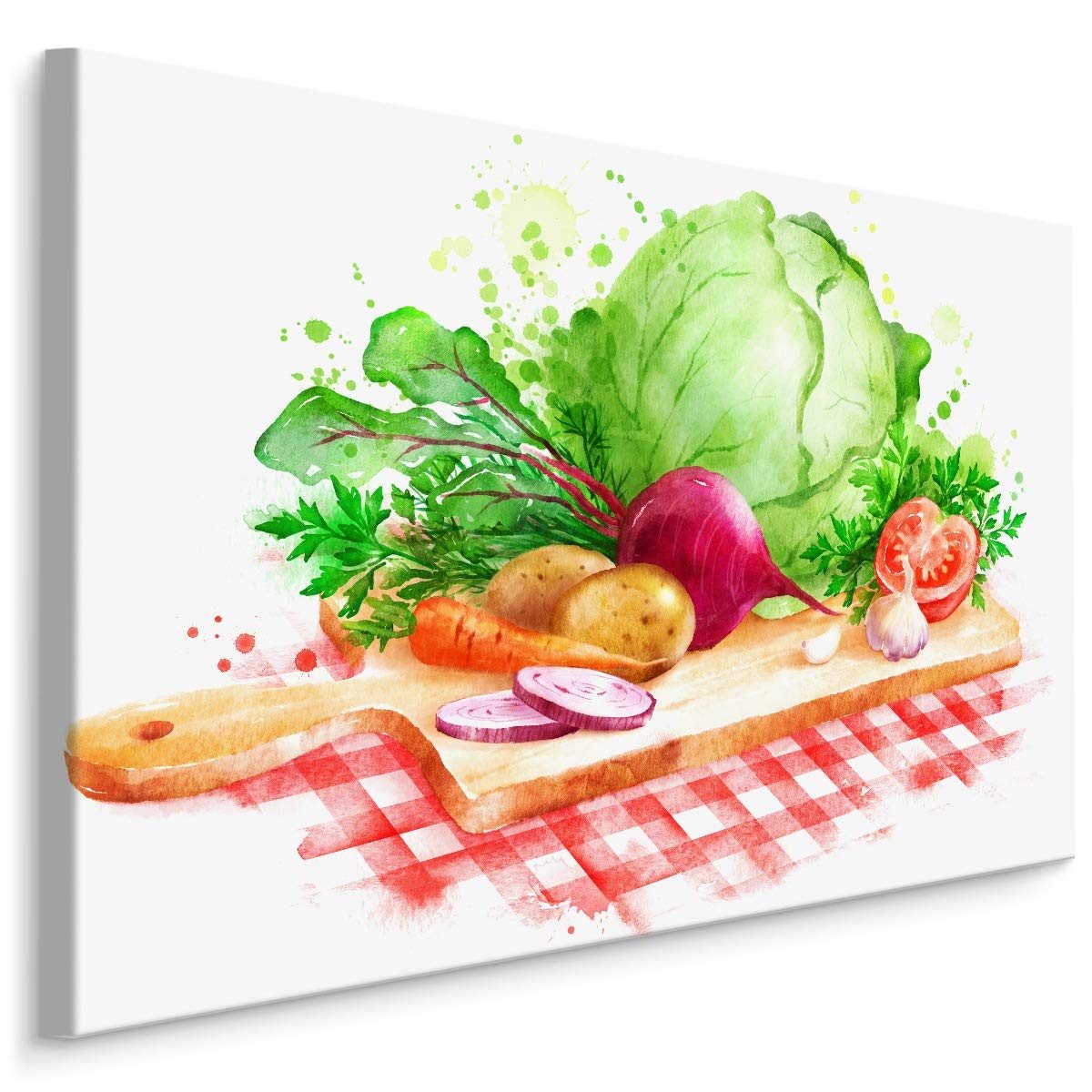 Muralo Leinwandbild Abstrakt – Leinwandbild Wandbild Kunstdruck Wohnzimmer, Abstrakt (1 St), Essen – Gemüse – Tomaten, 70 x 50 cm, aufhängefertig