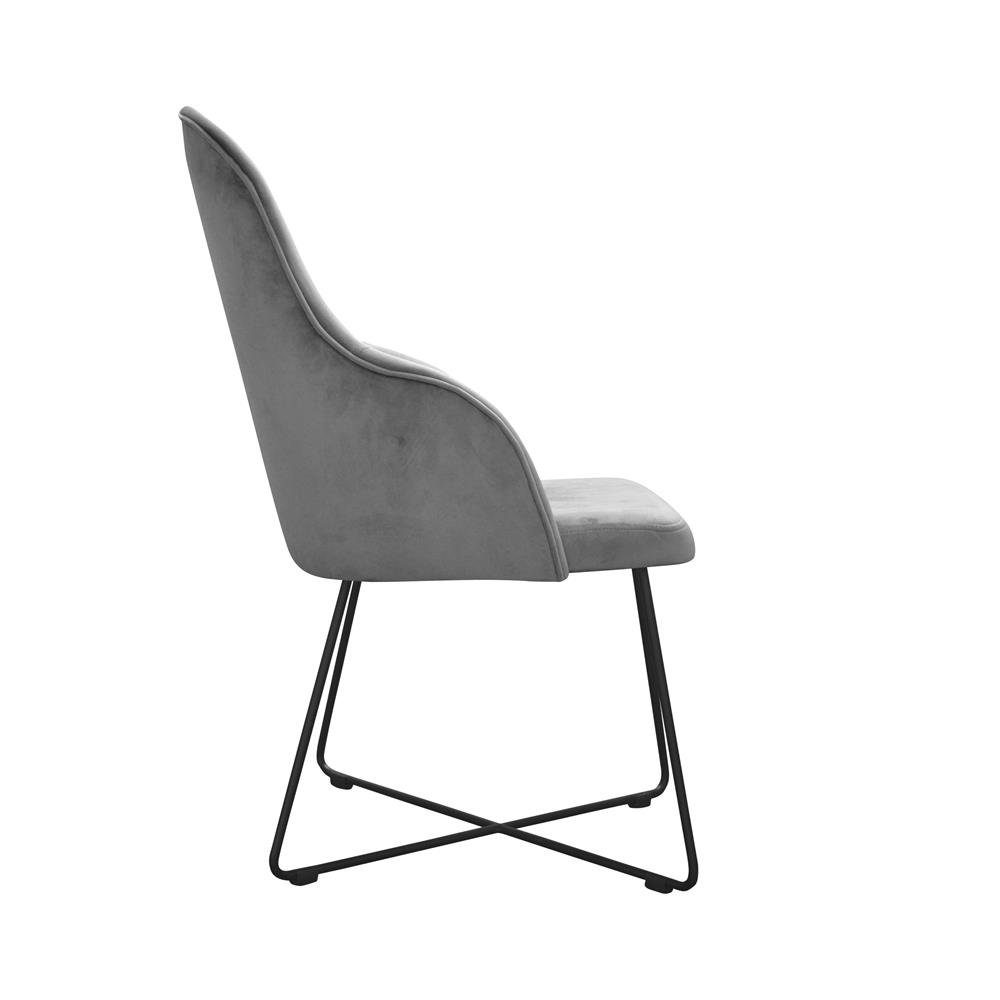 JVmoebel Stuhl, Stoff Grau Polster Kanzlei Design Stühle Ess Warte Textil Sitz Praxis Zimmer Stuhl
