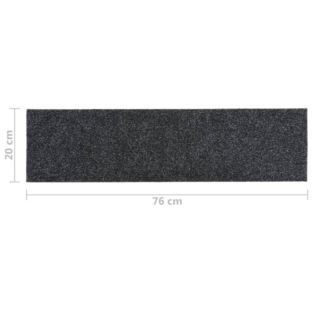 Stufenmatte Selbstklebende Stk 15 20 cm Rechteckig 76x20 Grau, vidaXL, Höhe: Treppenmatten mm