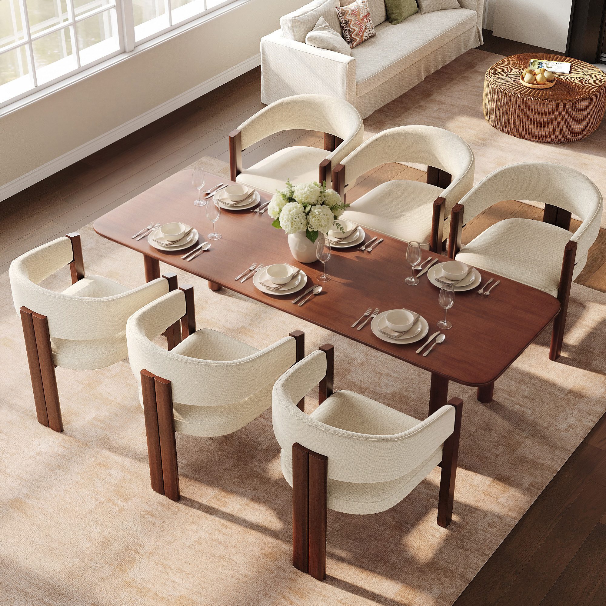 Odikalo Stuhl Esszimmerstuhl Küchenstuhl für Schlafzimmer, Esszimmer und Wohnzimmer (2 Stück) mit dicker Polsterung, stabilen Eisenbeinen in Holzoptik, atmungsaktivem Stoff und höhenverstellbaren Füßen), 49x47x78cm(L x B x H)