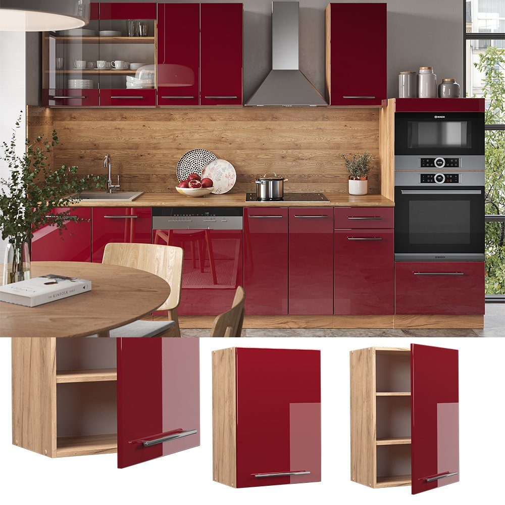 Vicco Hängeschrank Fame-Line, Bordeaux Hochglanz/Goldkraft Eiche, günstig online kaufen