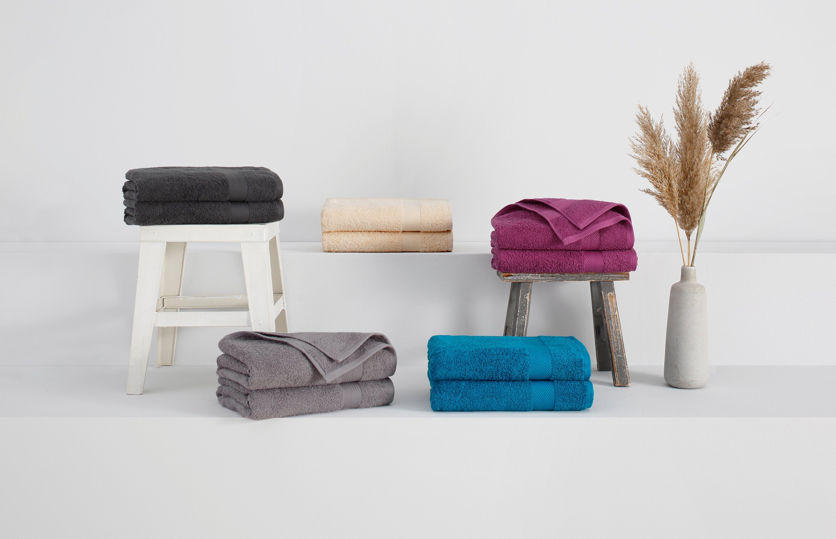 my home Duschtücher Eva, Walkfrottee (2-St), günstig online kaufen