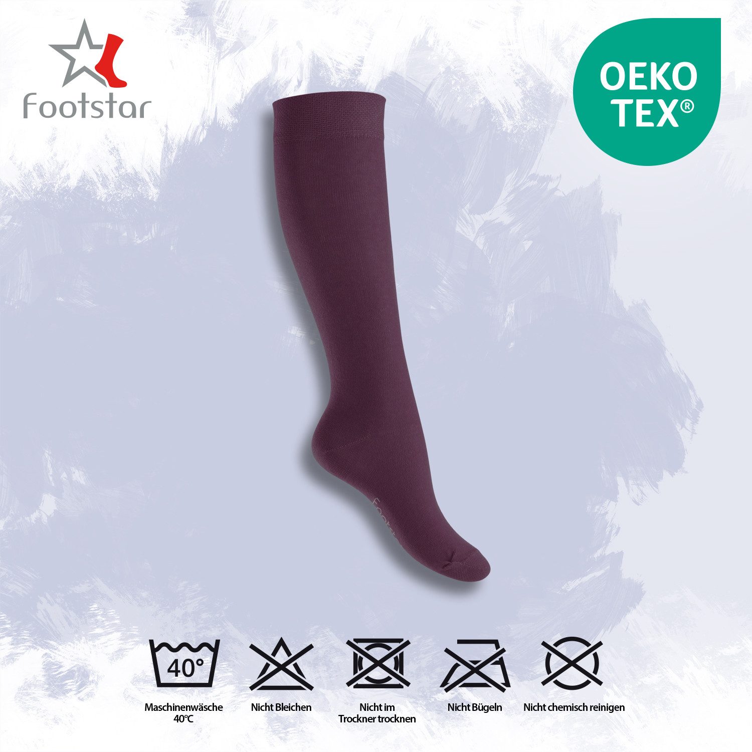 Footstar Langsocken EVERYDAY! 5 PAAR Damen & Herren Kniestrümpfe Lange Socken kniehoch