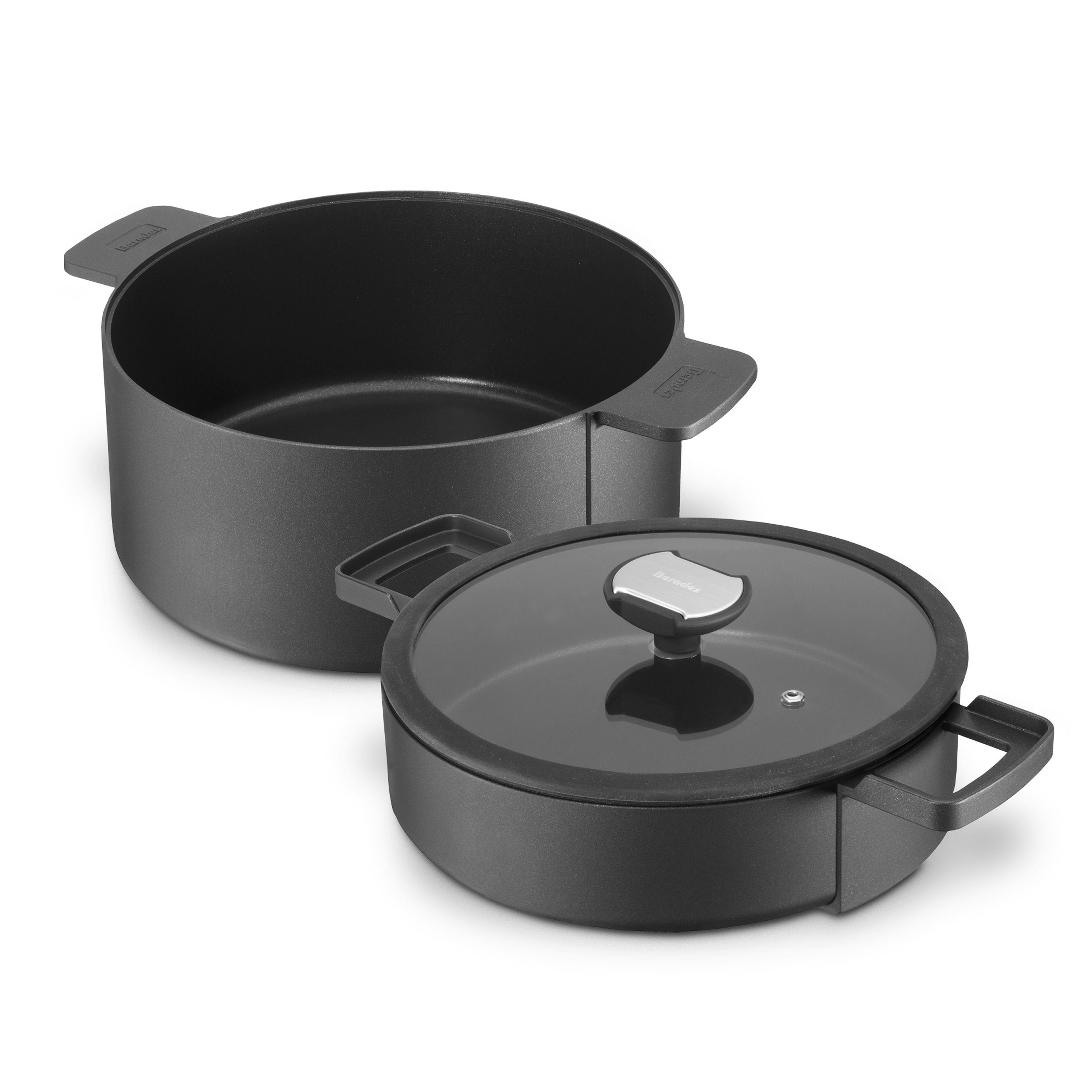 Bräter Servierpfanne Kochtopf Bräter 3 in 1 Set b.double round 24 cm