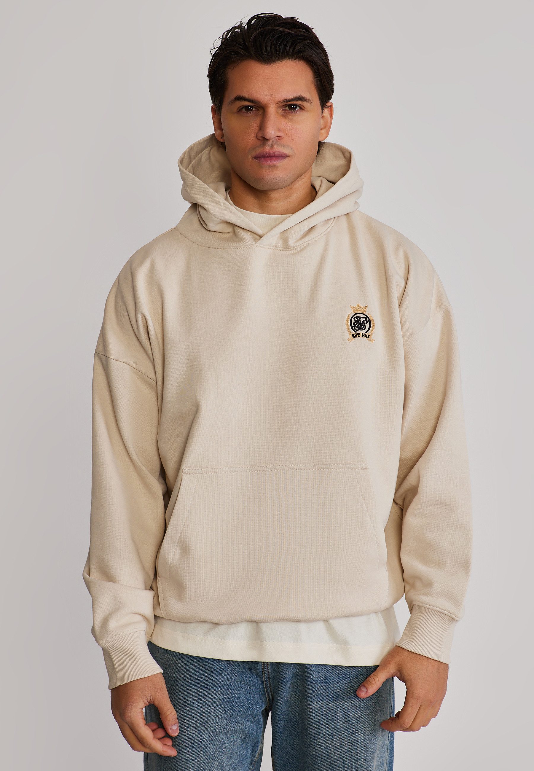 Siksilk Hoodie SikSilk Herren Ecru Crest Hoodie
