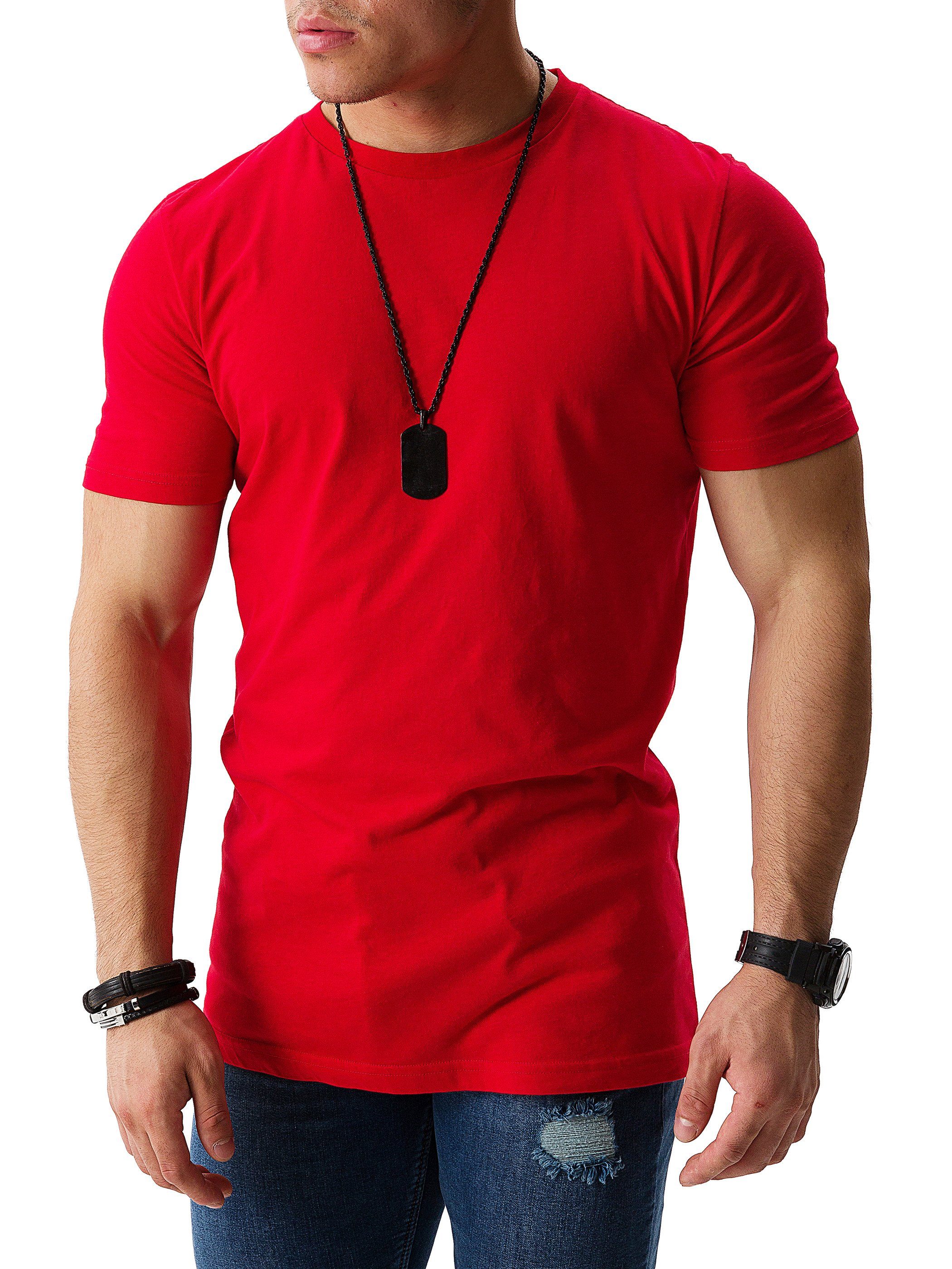 WOTEGA T-Shirt Alton Basic Tee Crew Neck (Set) modernes Rundhalsshirt Rot (barbados cherry 191757) | Trachtenshirts