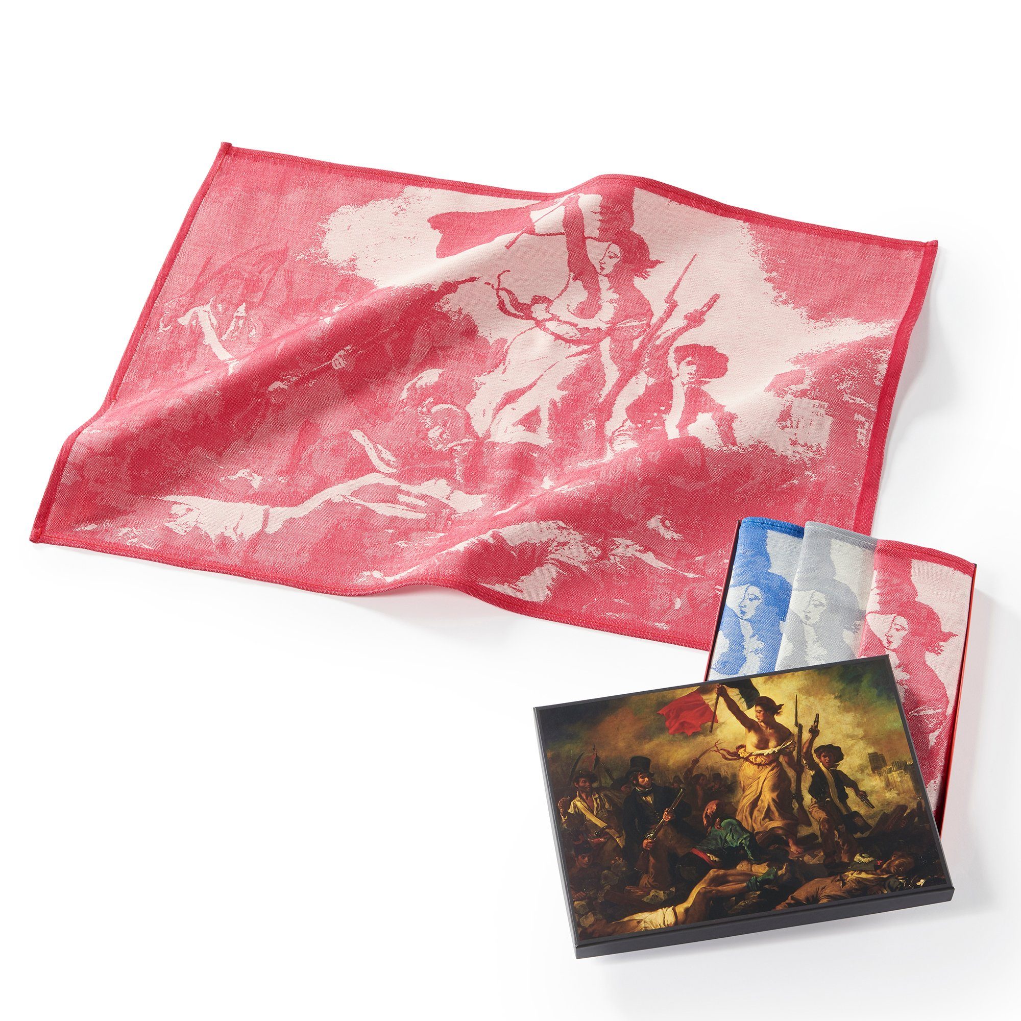 MuseARTa Geschirrtuch Eugène Delacroix - Die Freiheit führt das Volk, (Set, 3-tlg., Set), MuseARTa Geschirrtücher (3 Stück), Kunstwerke ca.50x70 cm Geschenkbox