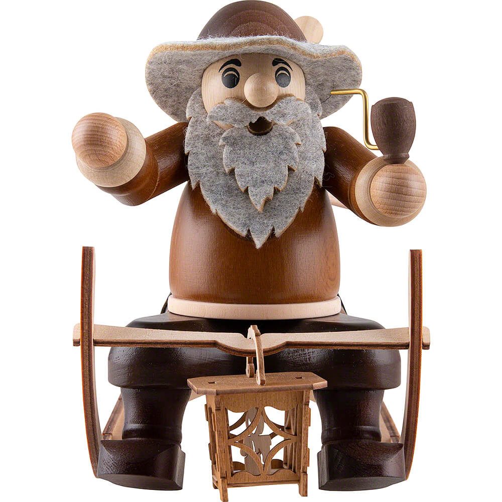 Zeidler Holzkunst Räuchermännchen Holzfäller mit Schlitten (19cm) Räuchermann von Zeidler Holzkunst
