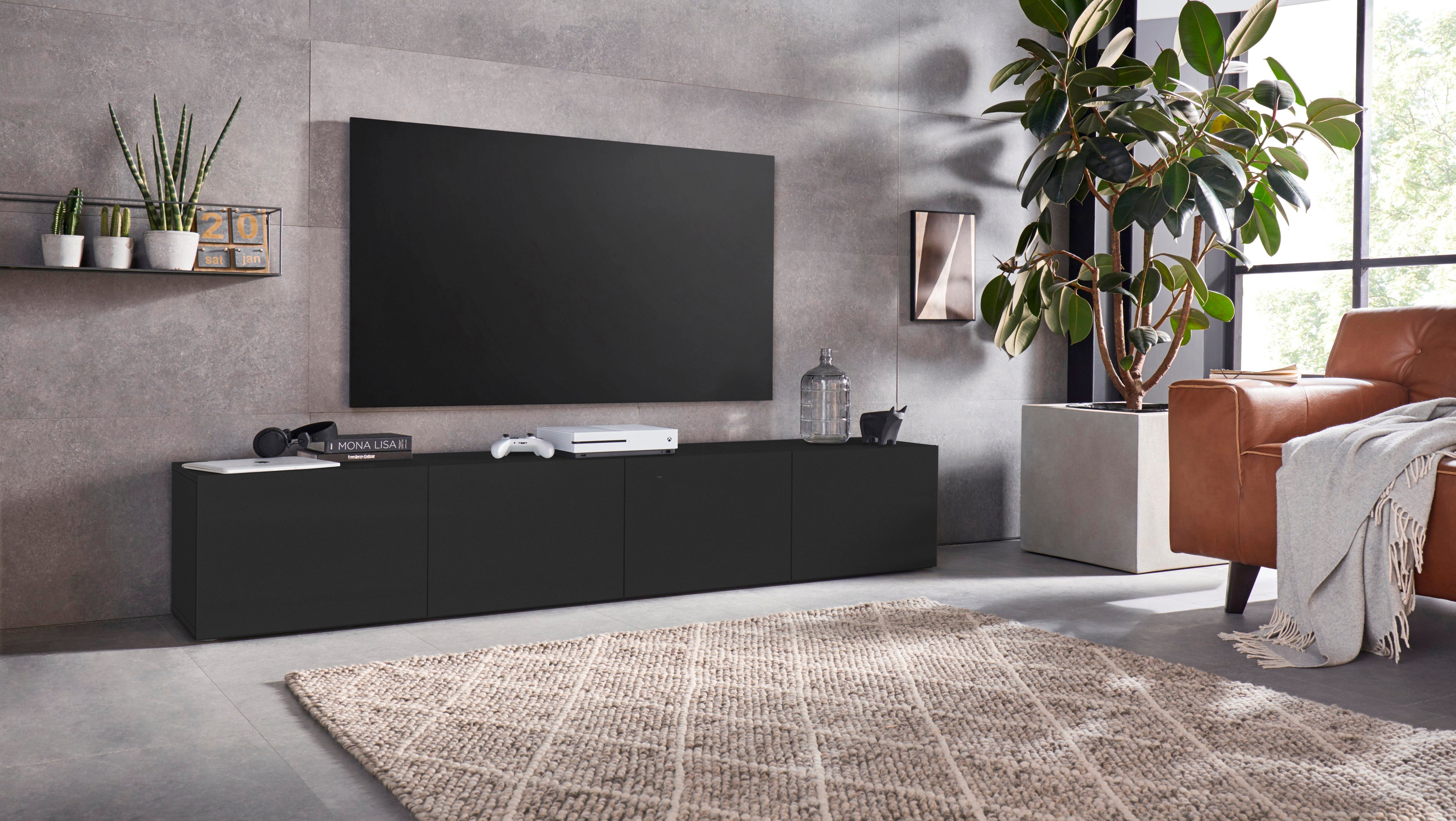 borchardt Möbel Lowboard Sophia, TV-Schrank mit 4 Türen, hängend oder stehend, Breite 200 cm mit 4 Türen, stehend und hängend