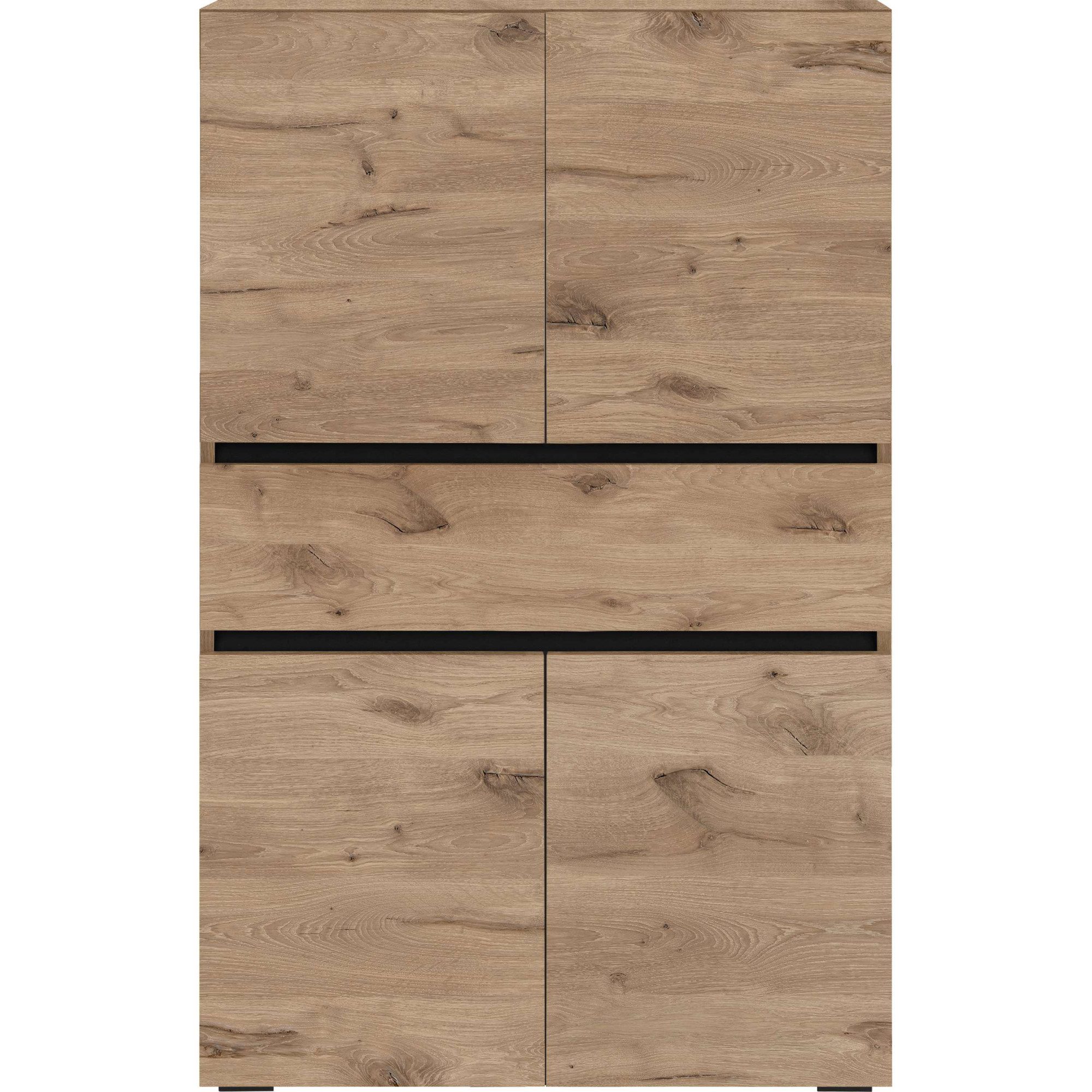 Home affaire Midischrank Wisla mit 4 Türen & 1 Schublade, Breite 76 cm, Höhe 130 cm