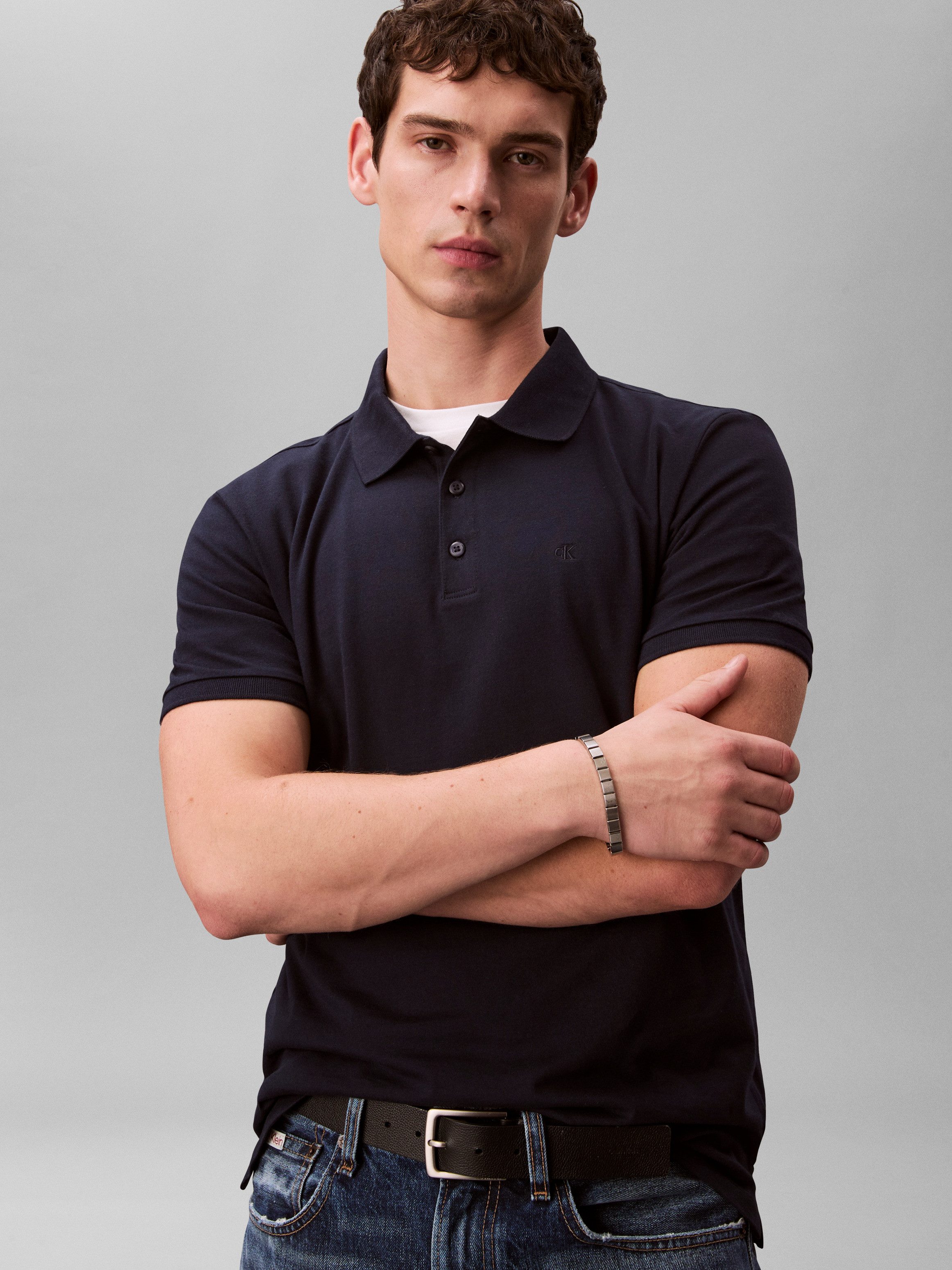 Calvin Klein Jeans Poloshirt CLASSIC MONOGRAM normale Passform, basic, Logostickerei