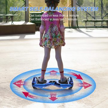 HITWAY Balance Scooter 6,5-Zoll-Hoverboards mit Bluetooth-Lautsprecher, LED-Lichter, 15,00 km/h, geeignet für Kinder und Erwachsene, Geschenke für Kinder