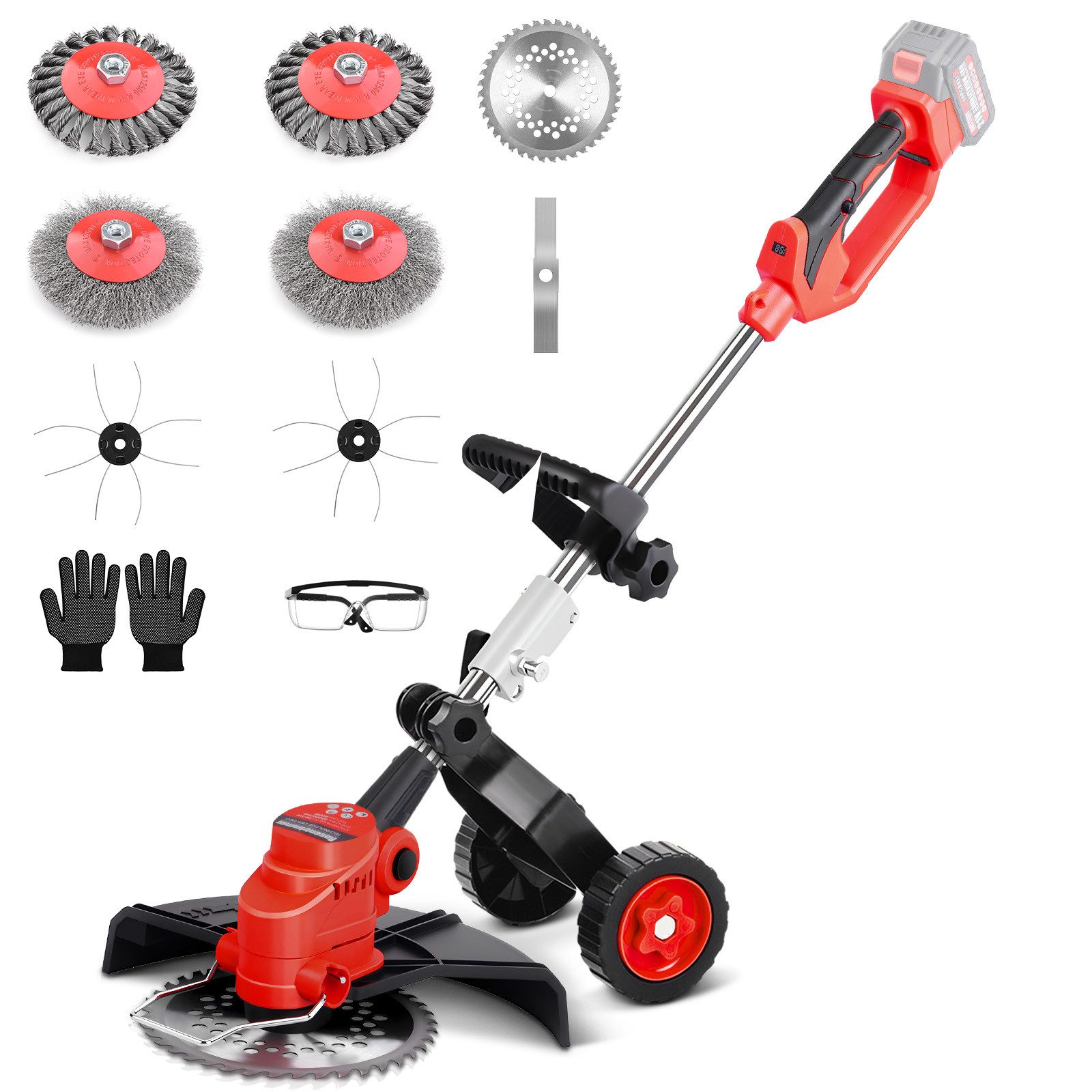 XERSEK Elektro-Rasentrimmer Akku Rasentrimmer 5-in-1 Freischneider mit Unkr günstig online kaufen