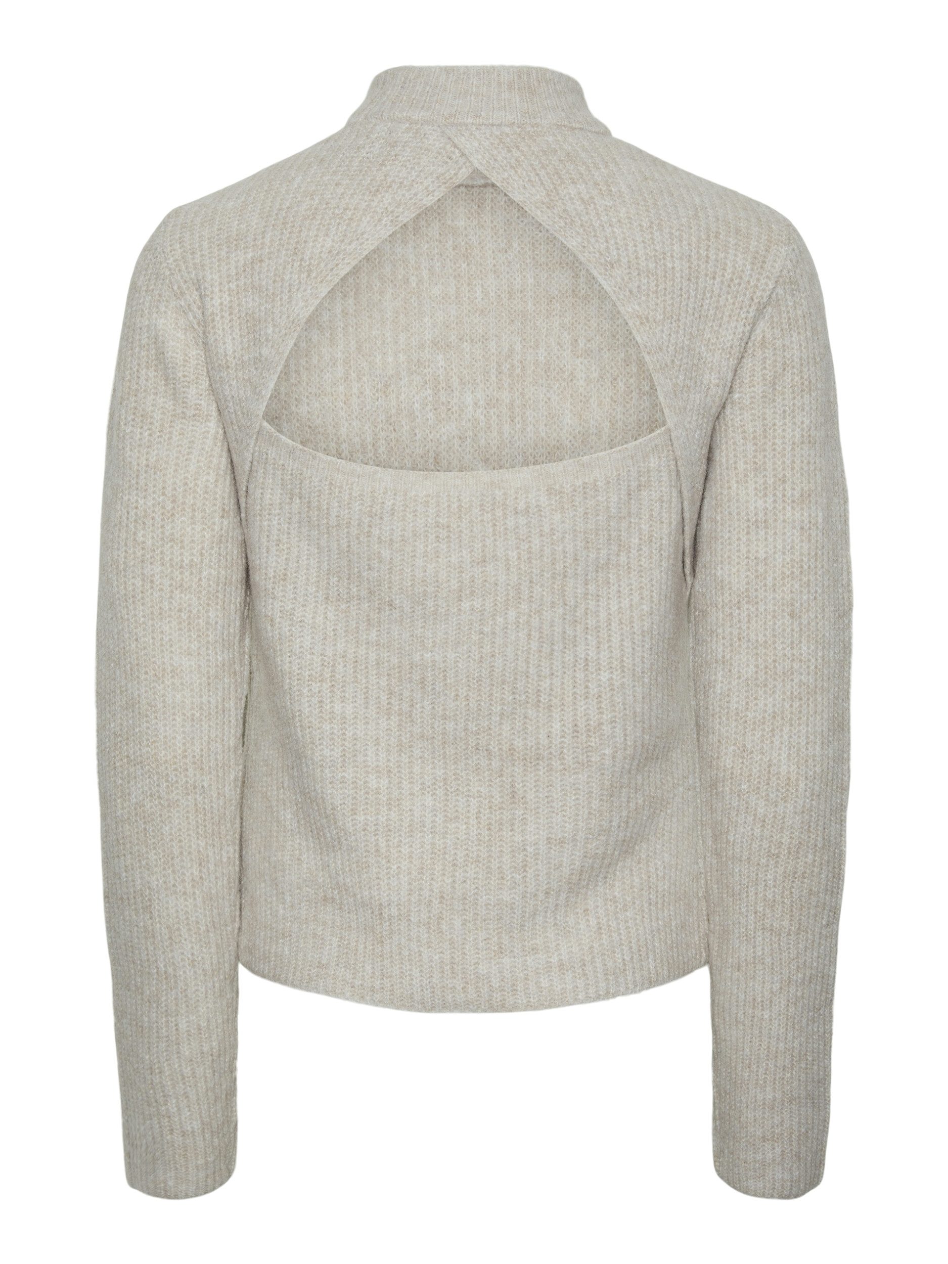 pieces Strickpullover - Stehkragenpullover mit Ausschnitt am Rücken günstig online kaufen