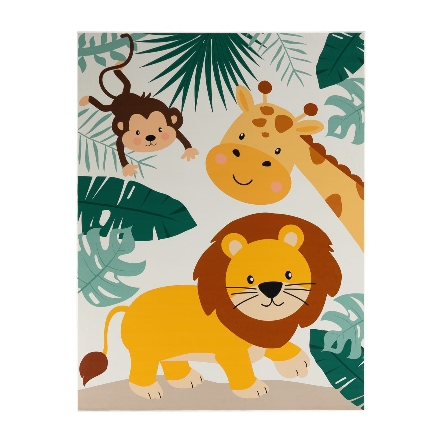 TT Home Teppich Kinderzimmer, Quadrat, Höhe: 4 mm, Kinderzimmerteppich Teppich Junge Mädchen Kinderteppich Rutschfest Zoo
