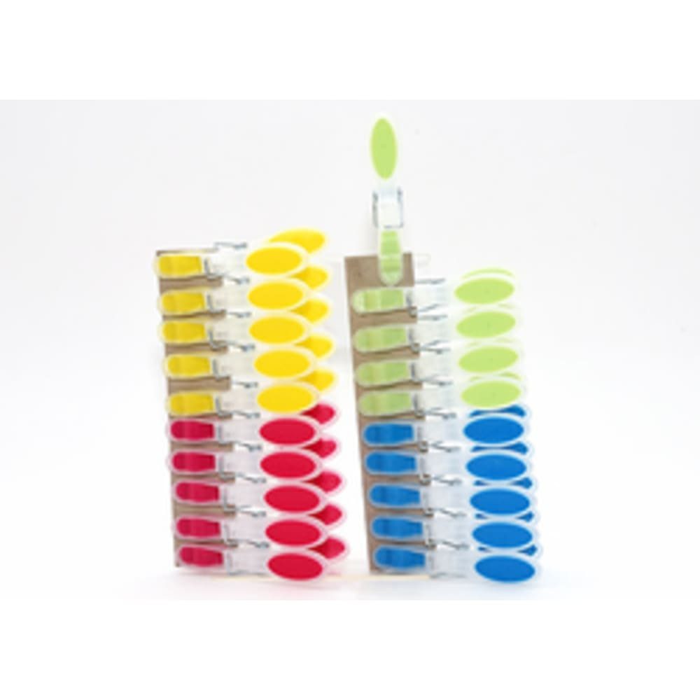 HundB Wäscheklammern Wäscheklammern Soft-Grip Bunt 20 Stück mit Hänger Kleiderklammern, Klammern Clips Halter Wäscheklips Klammerhalter Wäschestücke