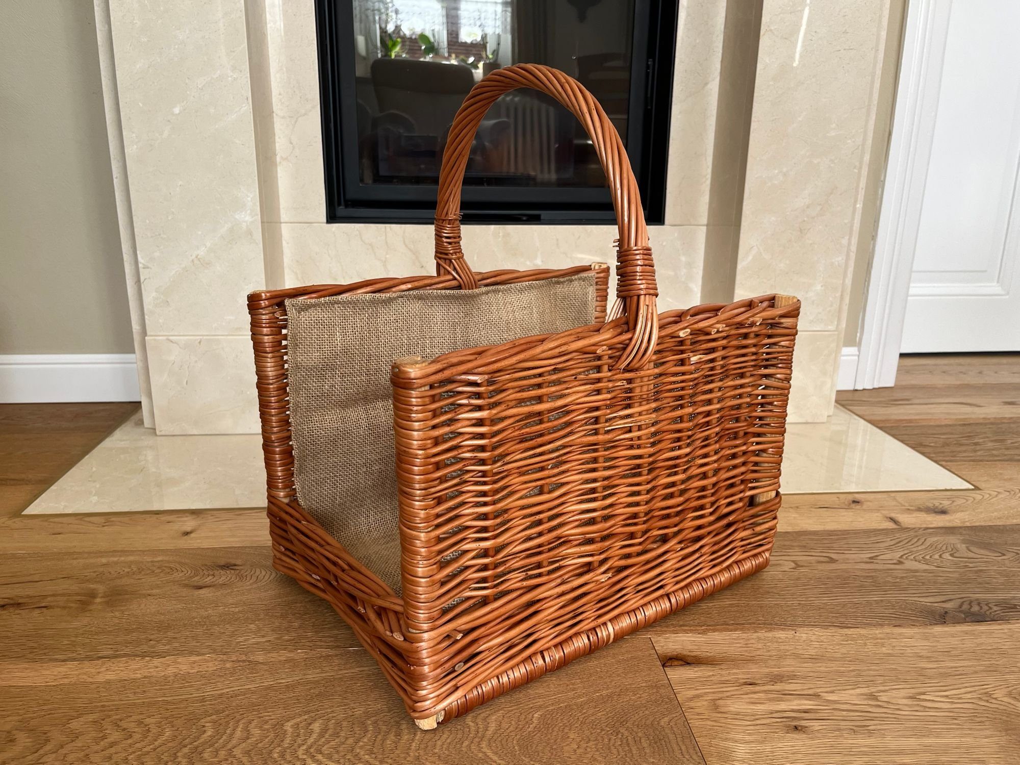 DSH DEKO SHOP HANNUSCH Kaminholzkorb Kaminkorb 8, 45cm mit Jute