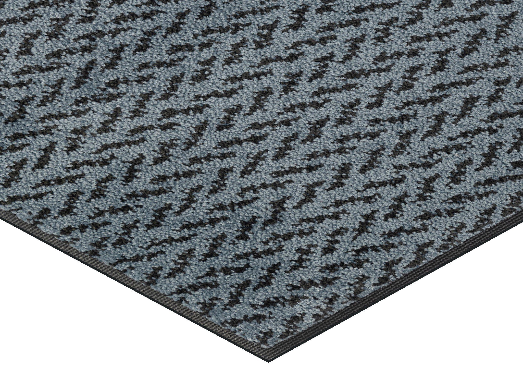 Teppich Duo Denim, wash+dry und geeignet, rechteckig, Outdoor Höhe: waschbar In- 9 rutschhemmend, Kleen-Tex, dunkelblau mm, by