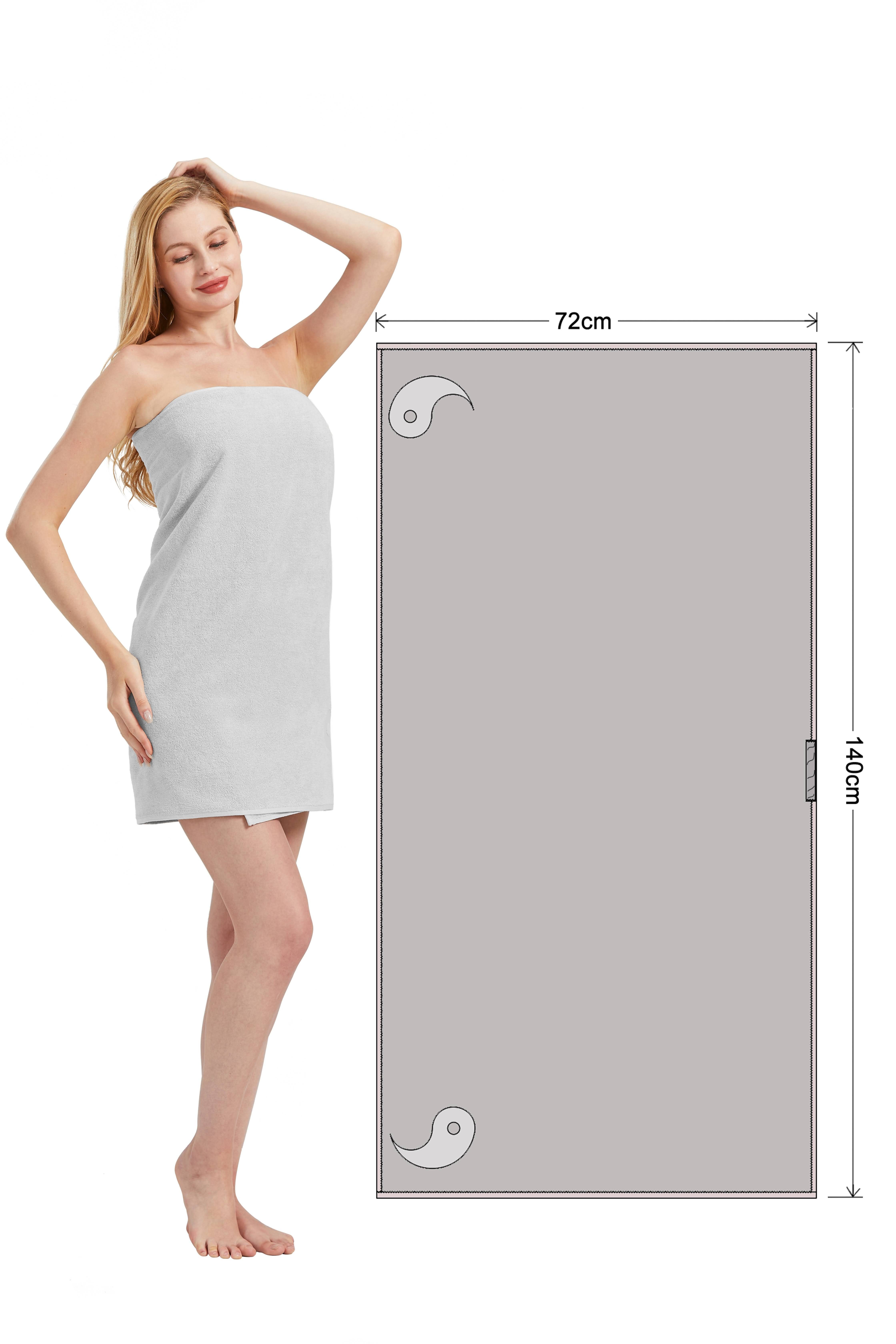 RAIKOU Saunatuch 2er-Set Saunakilt Wickelhandtuch 70x140 günstig online kaufen