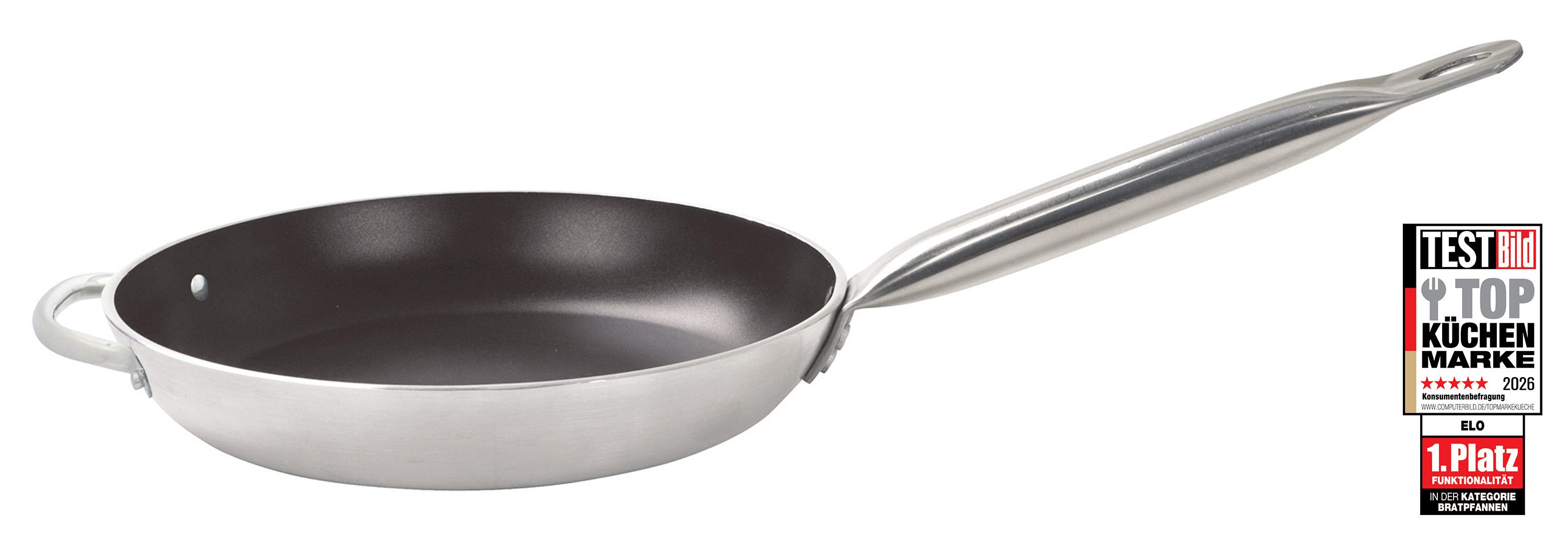 Elo Bratpfanne Bistro Line, Aluminium (1-tlg), langer, handlicher Edelstahl Profi Griff, Induktion